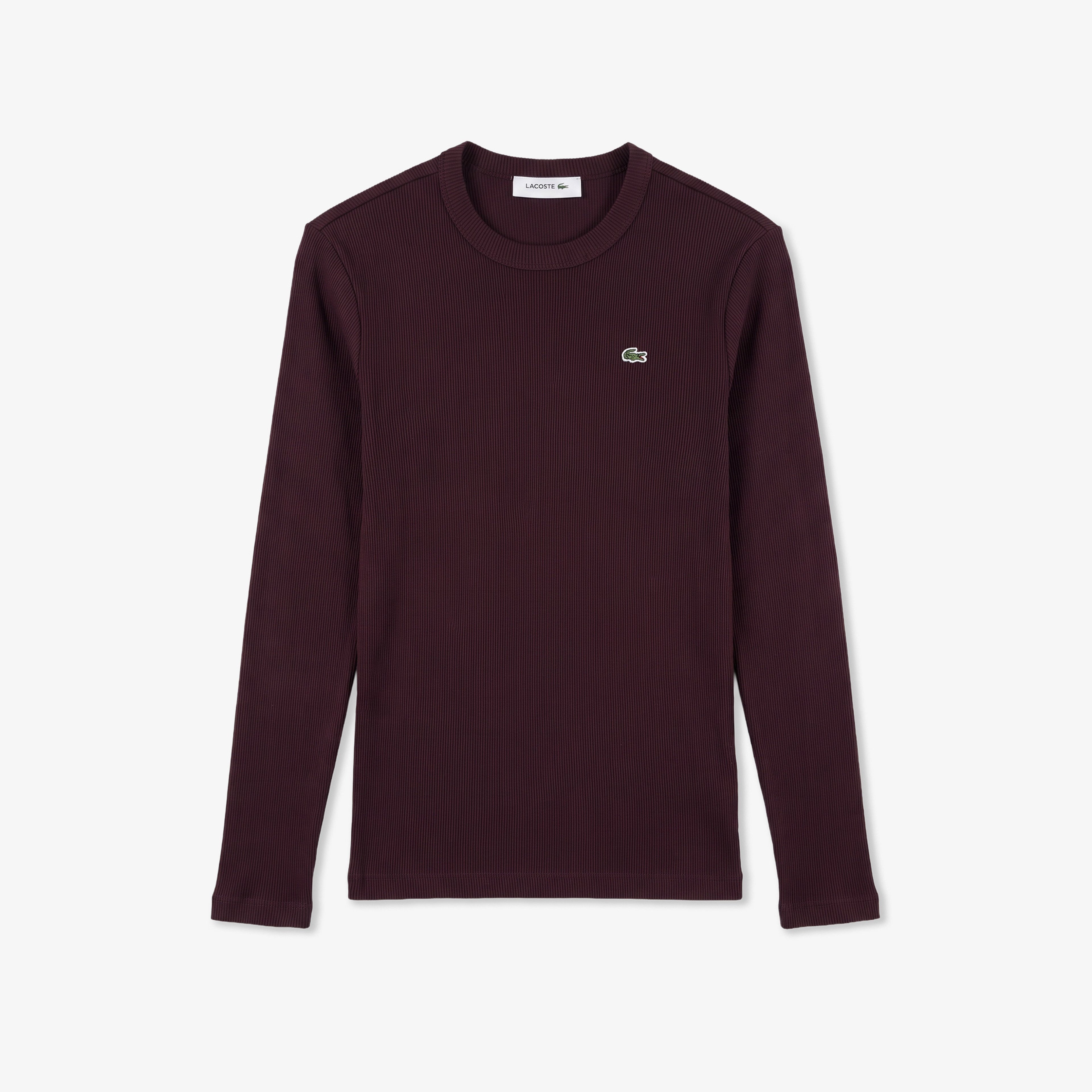 Kadın Slim Fit Uzun Kollu Bisiklet Yaka Bordo T-Shirt Kadın Slim Fit Uzun Kollu Bisiklet Yaka Bordo T-Shirt