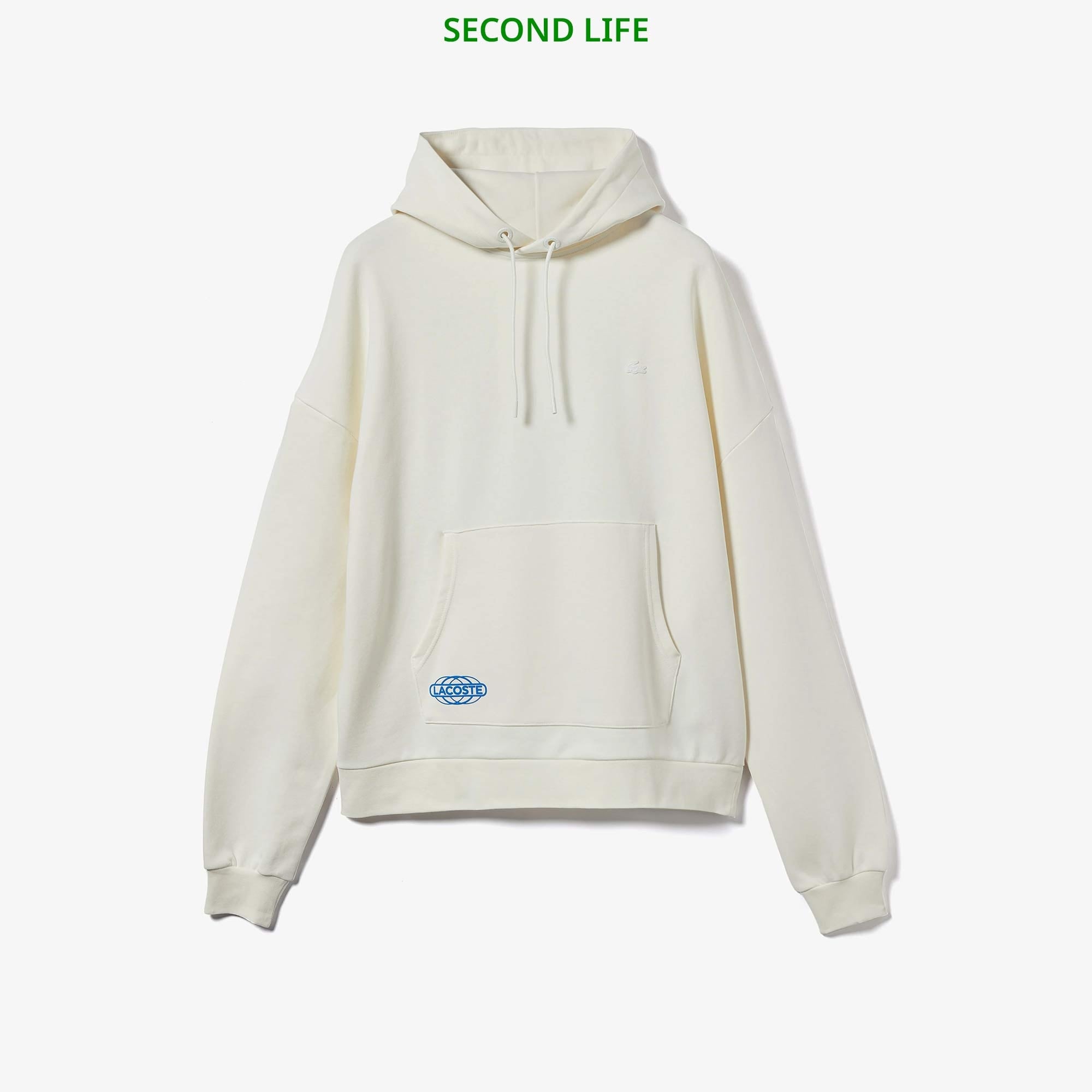 İkinci El Erkek Relaxed Fit Kapüşonlu Beyaz Sweatshirt