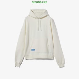 İkinci El Erkek Relaxed Fit Kapüşonlu Beyaz Sweatshirt Beyaz
