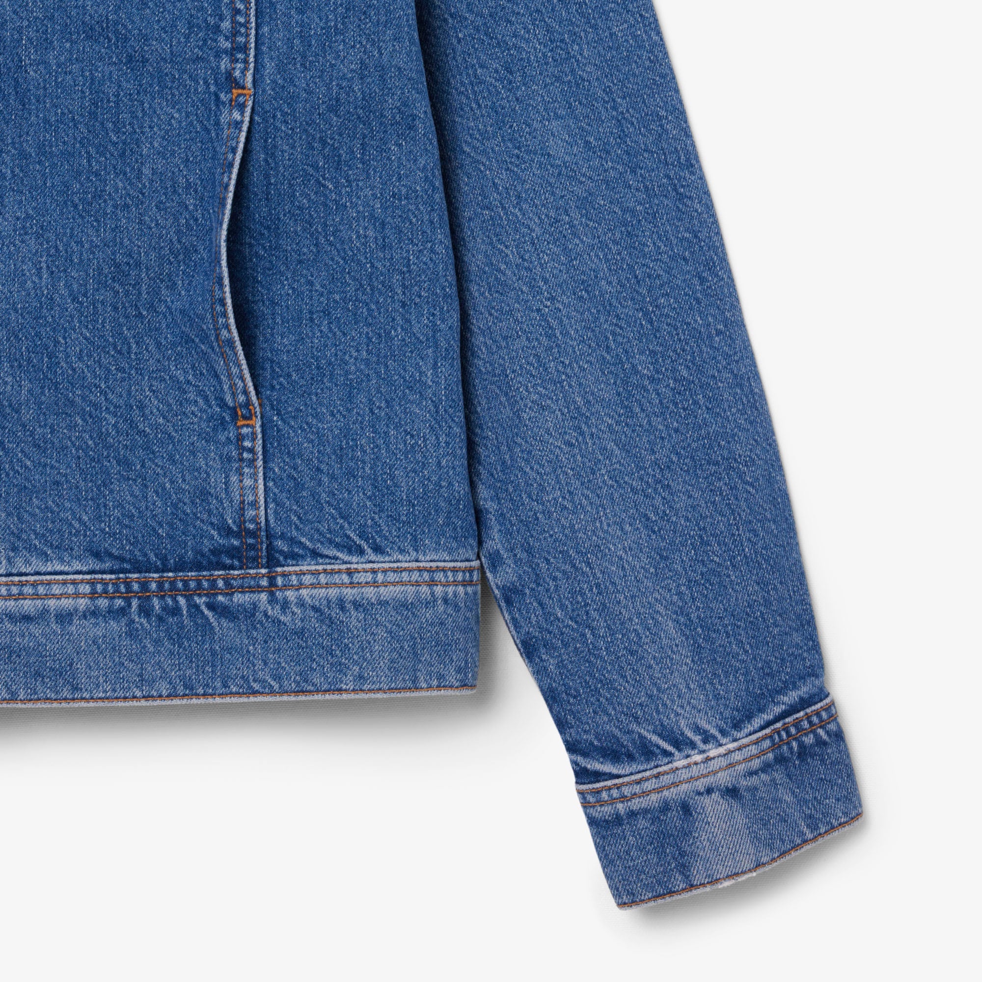 Lacoste Kadın Uzun Kollu Denim Mavi Ceket görsel 3
