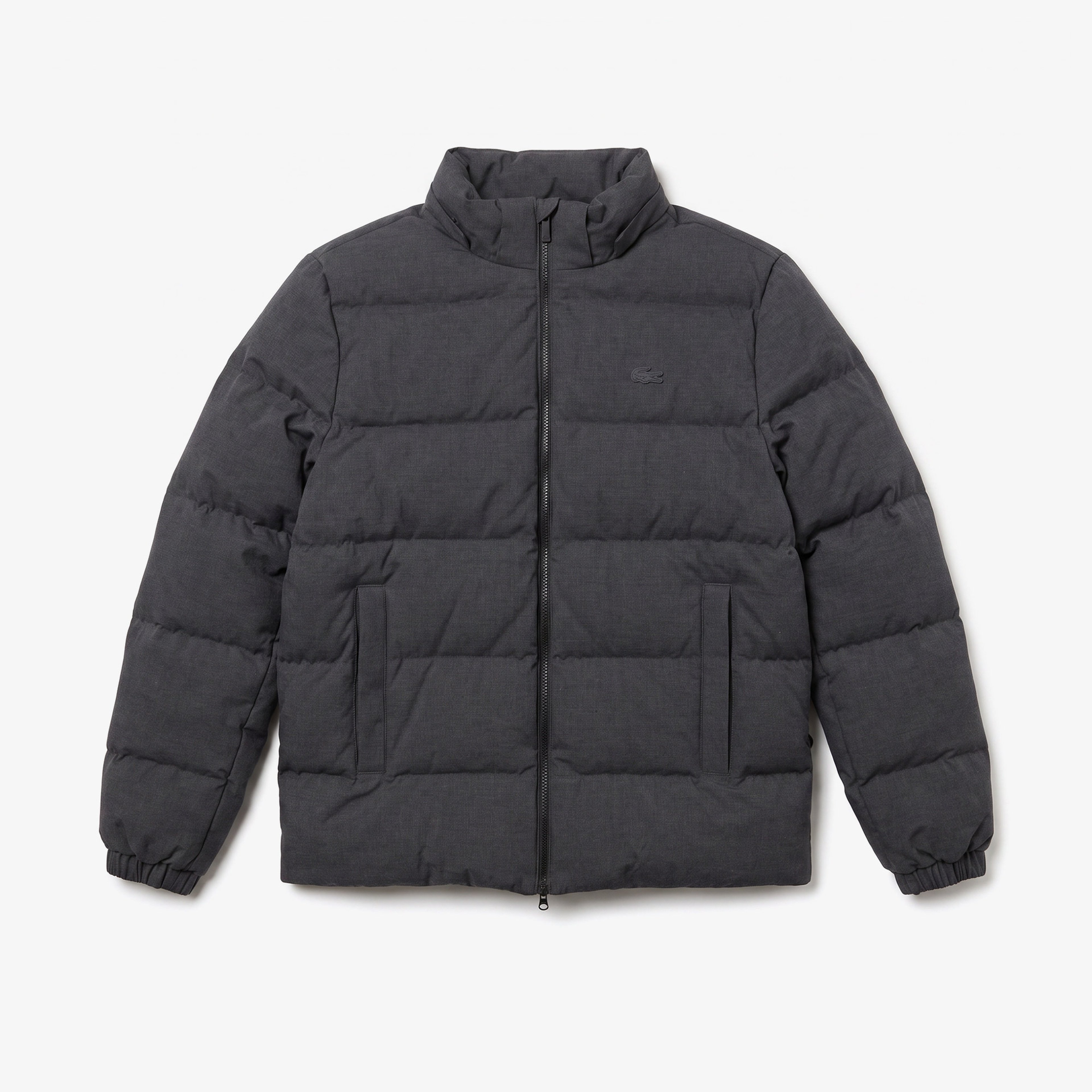 Erkek Classic Fit Kapüşonlu Gri Şişme Mont