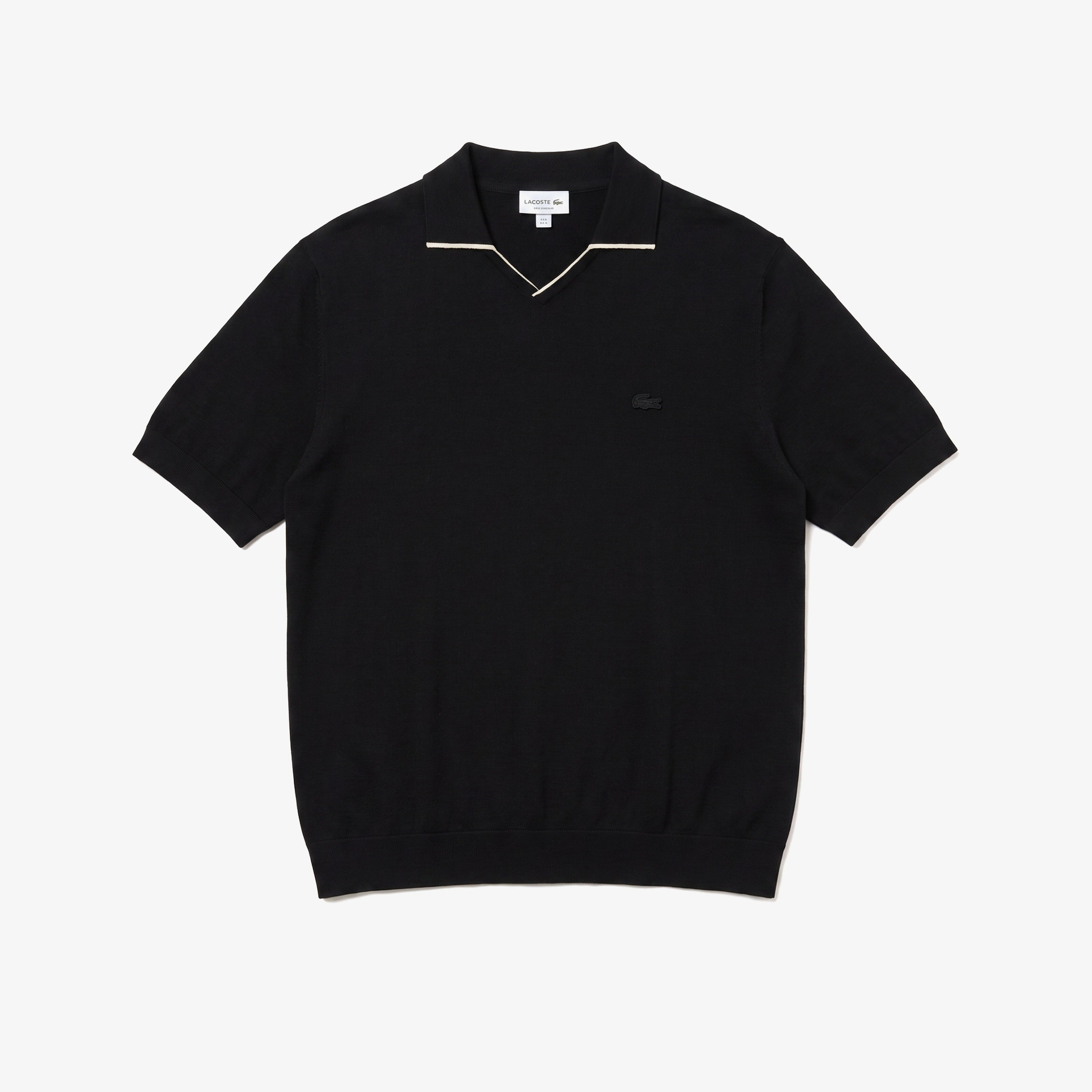 Erkek Regular Fit Kısa Kollu Polo Yaka Yün Siyah Triko Erkek Regular Fit Kısa Kollu Polo Yaka Yün Siyah Triko