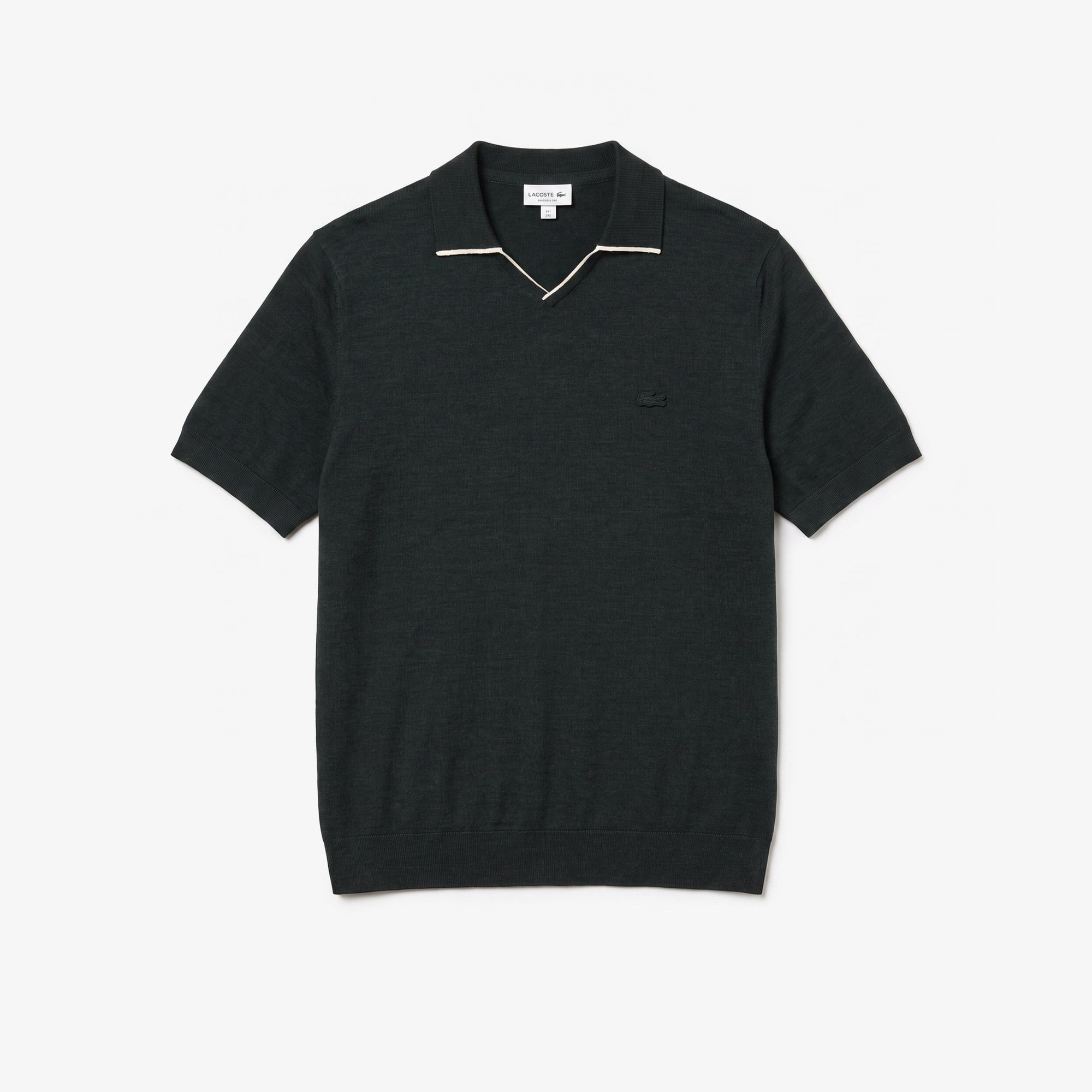 Erkek Regular Fit Kısa Kollu Polo Yaka Yün Koyu Yeşil Triko
