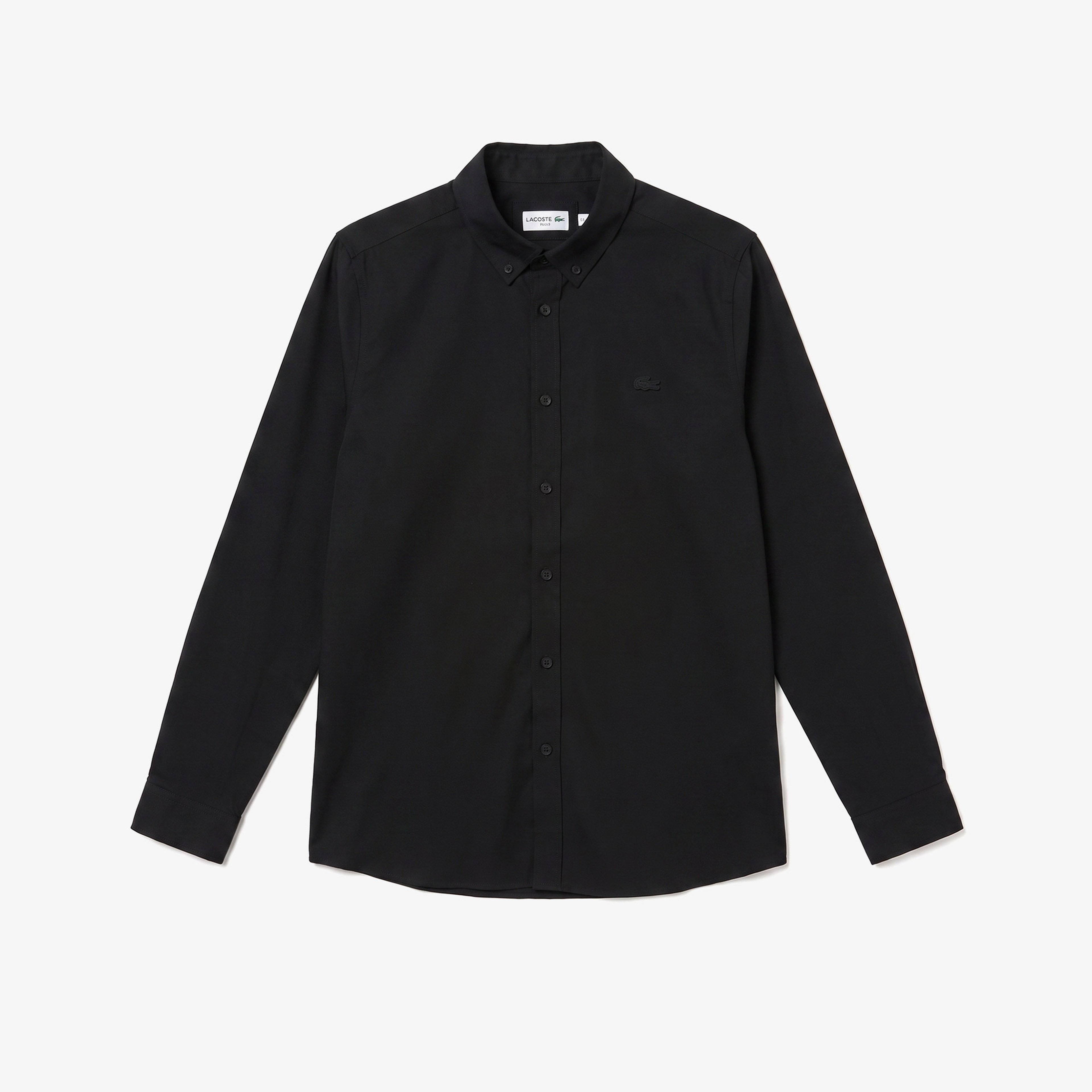 Erkek Slim Fit Düğmeli Yaka Siyah Gömlek Erkek Slim Fit Düğmeli Yaka Siyah Gömlek