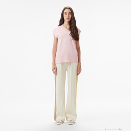 Kadın Slim Fit Kolsuz V Yaka Açık Pembe Bluz Pembe
