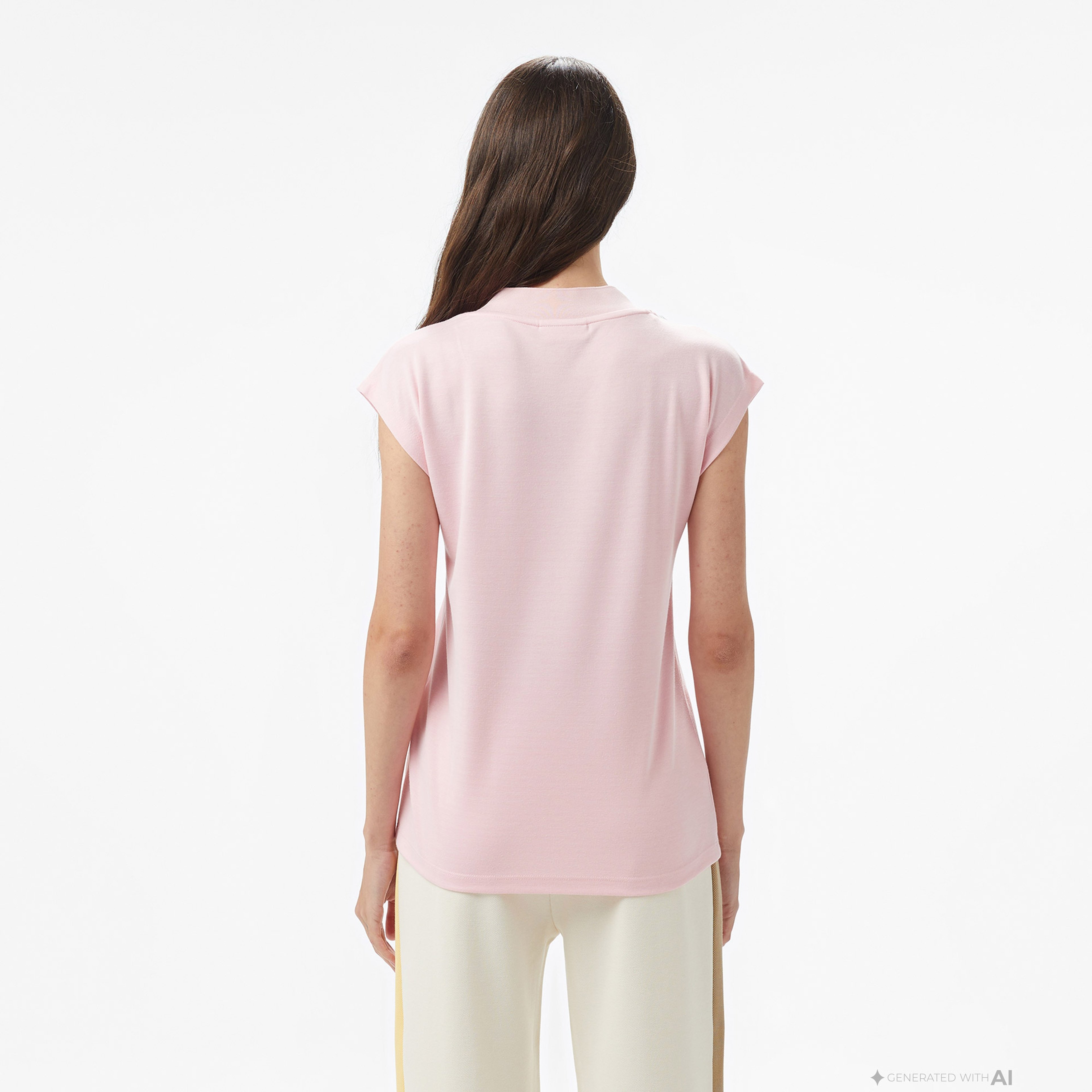 Kadın Slim Fit Kolsuz V Yaka Açık Pembe Bluz Kadın Slim Fit Kolsuz V Yaka Açık Pembe Bluz