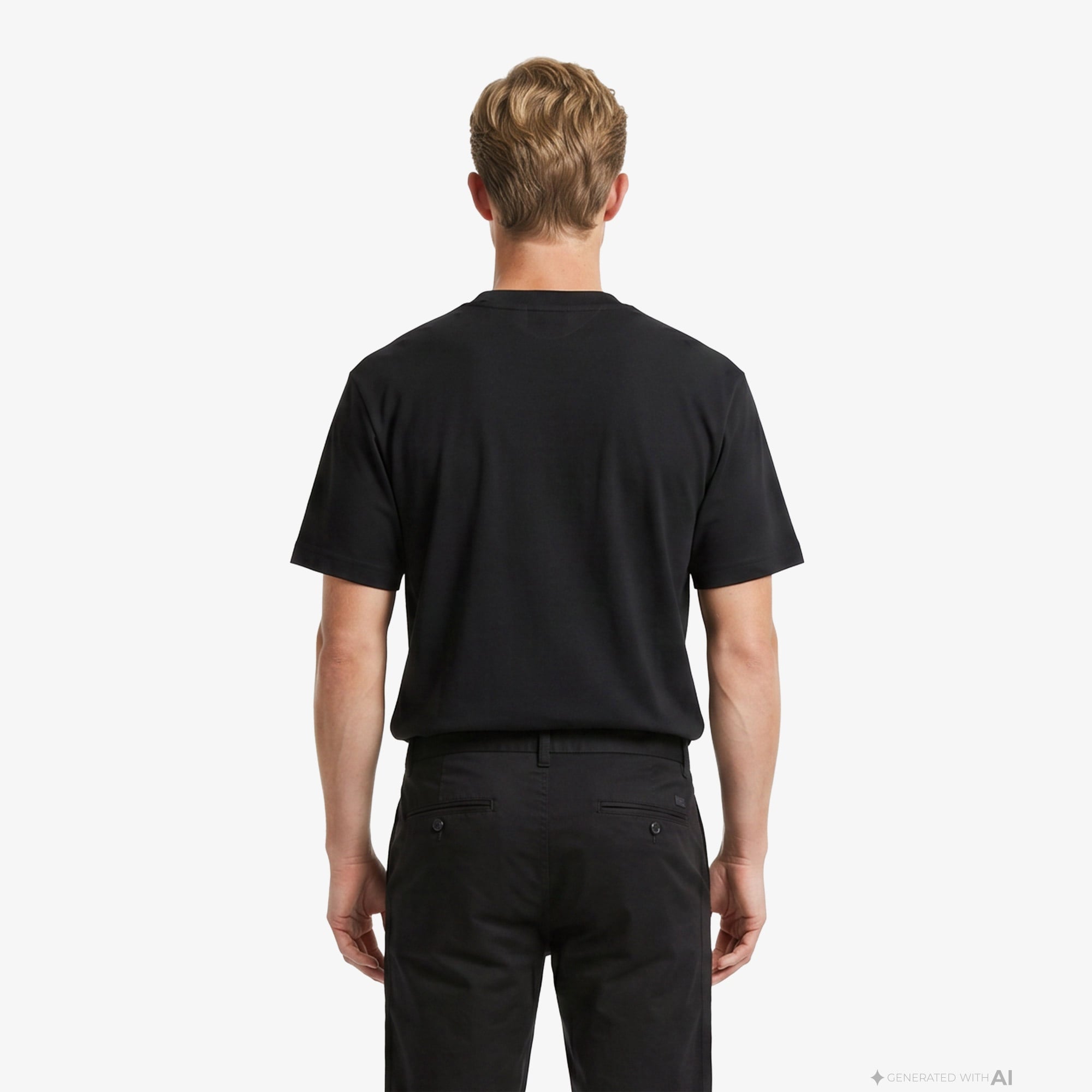Unisex Loose Fit Bisiklet Yaka Organik Pamuk Siyah T-Shirt