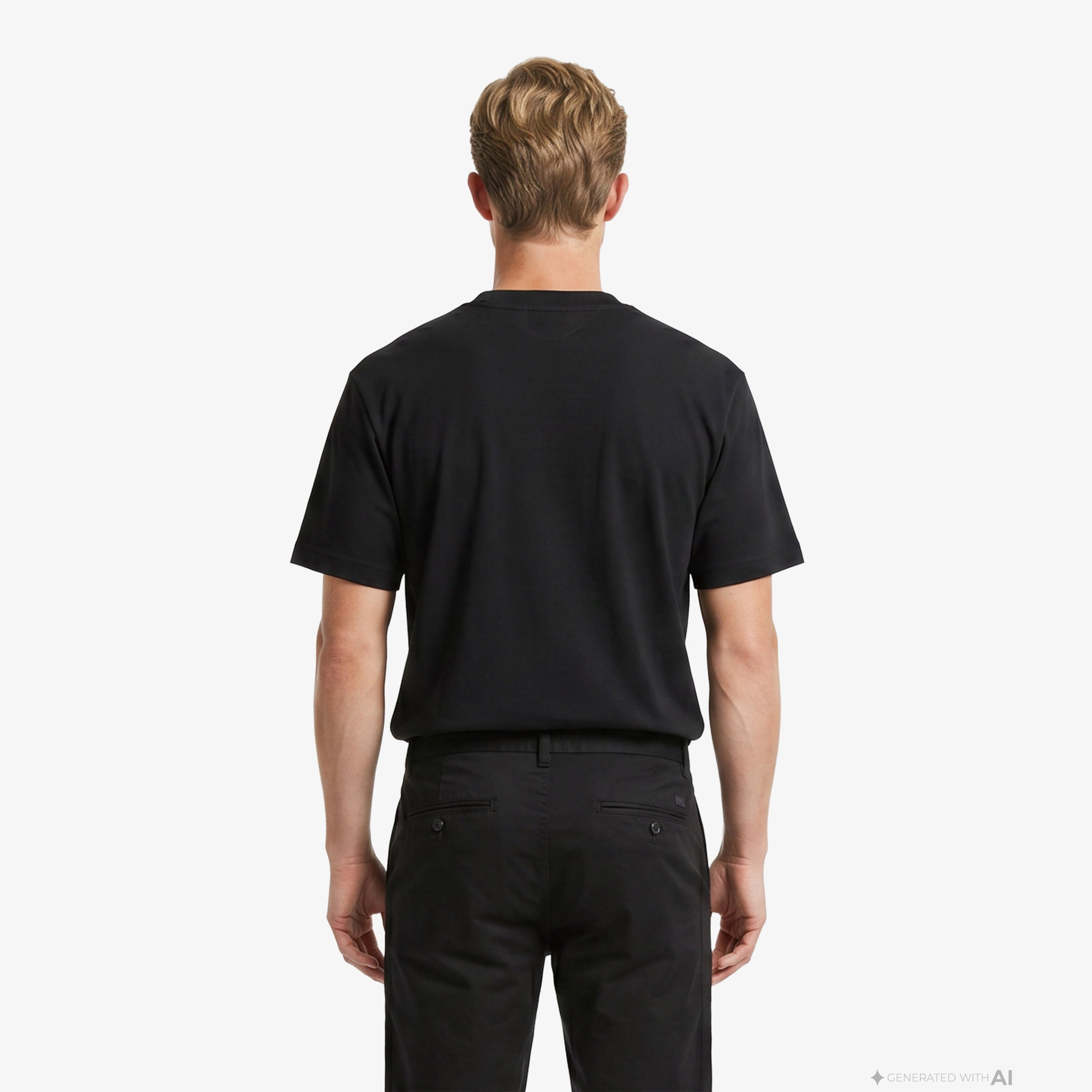 Unisex Loose Fit Bisiklet Yaka Organik Pamuk Siyah T-Shirt