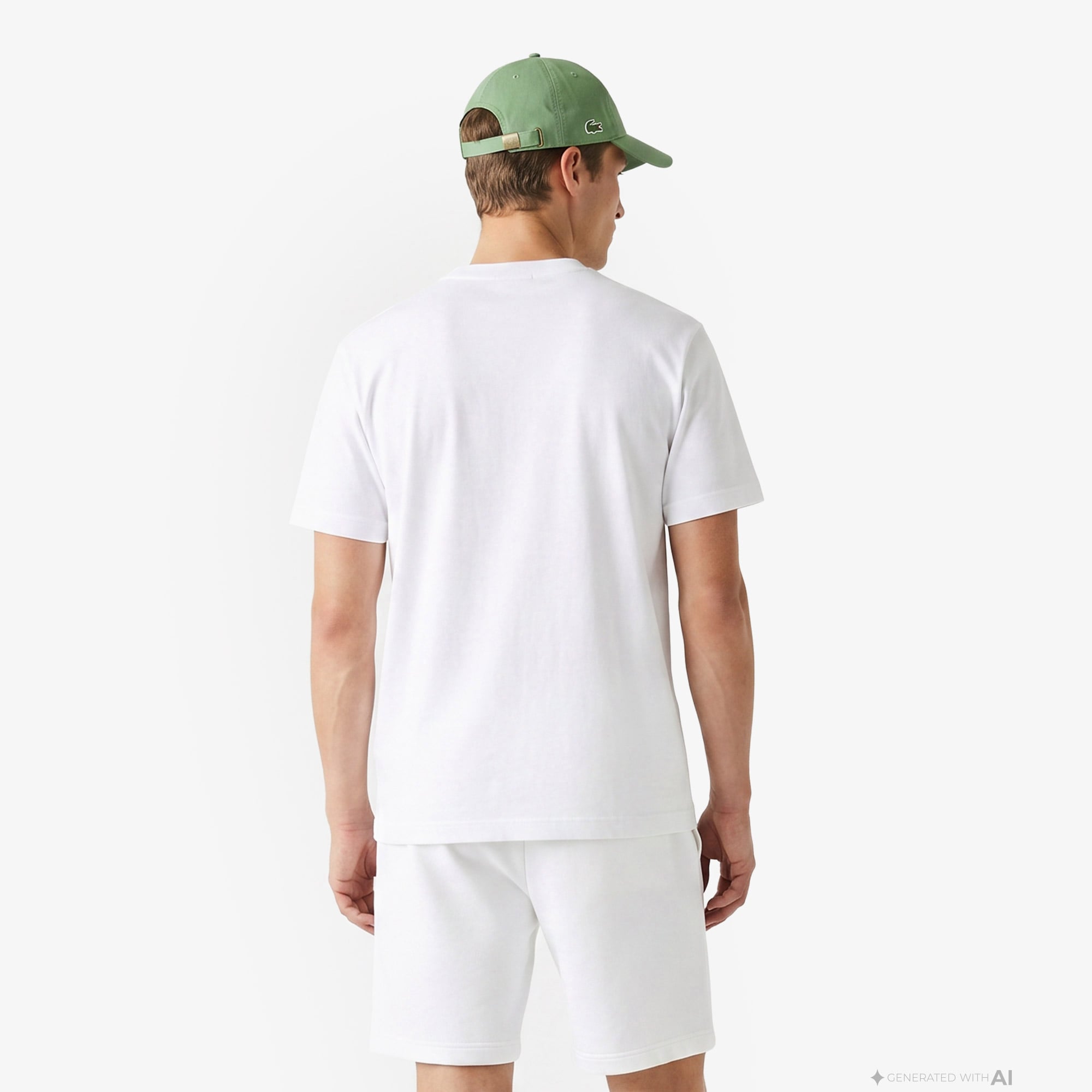 Lacoste Unisex Loose Fit Bisiklet Yaka Organik Pamuk Beyaz T-Shirt görsel 2