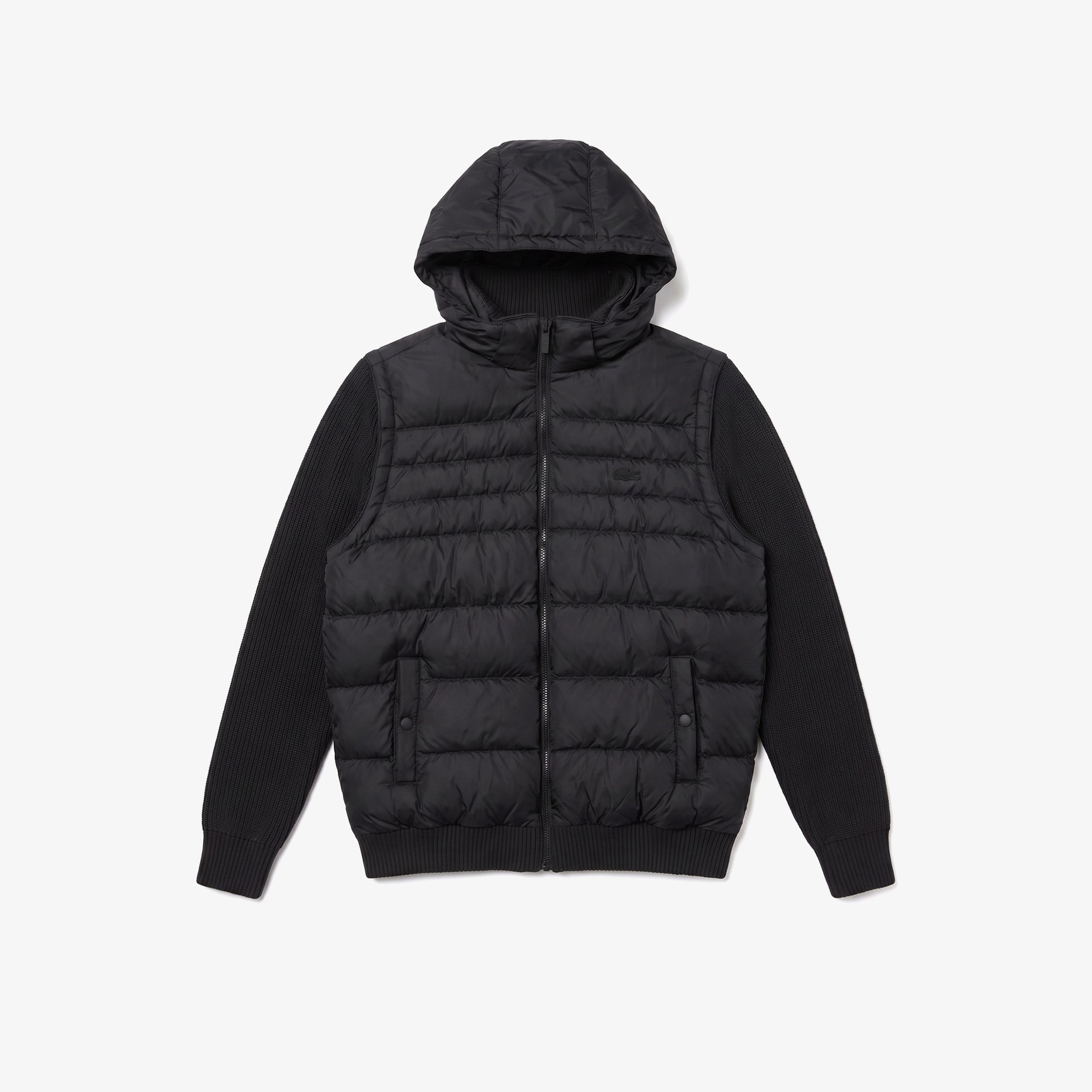 Erkek Slim Fit Kapüşonlu Siyah Mont