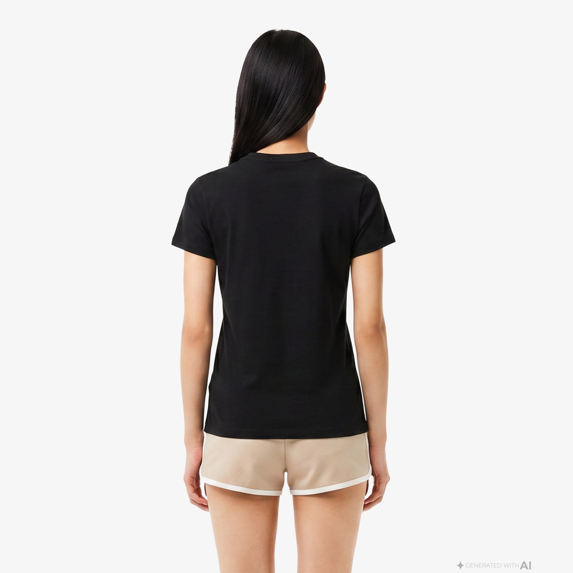 Kadın Slim Fit Bisiklet Yaka Siyah T-Shirt