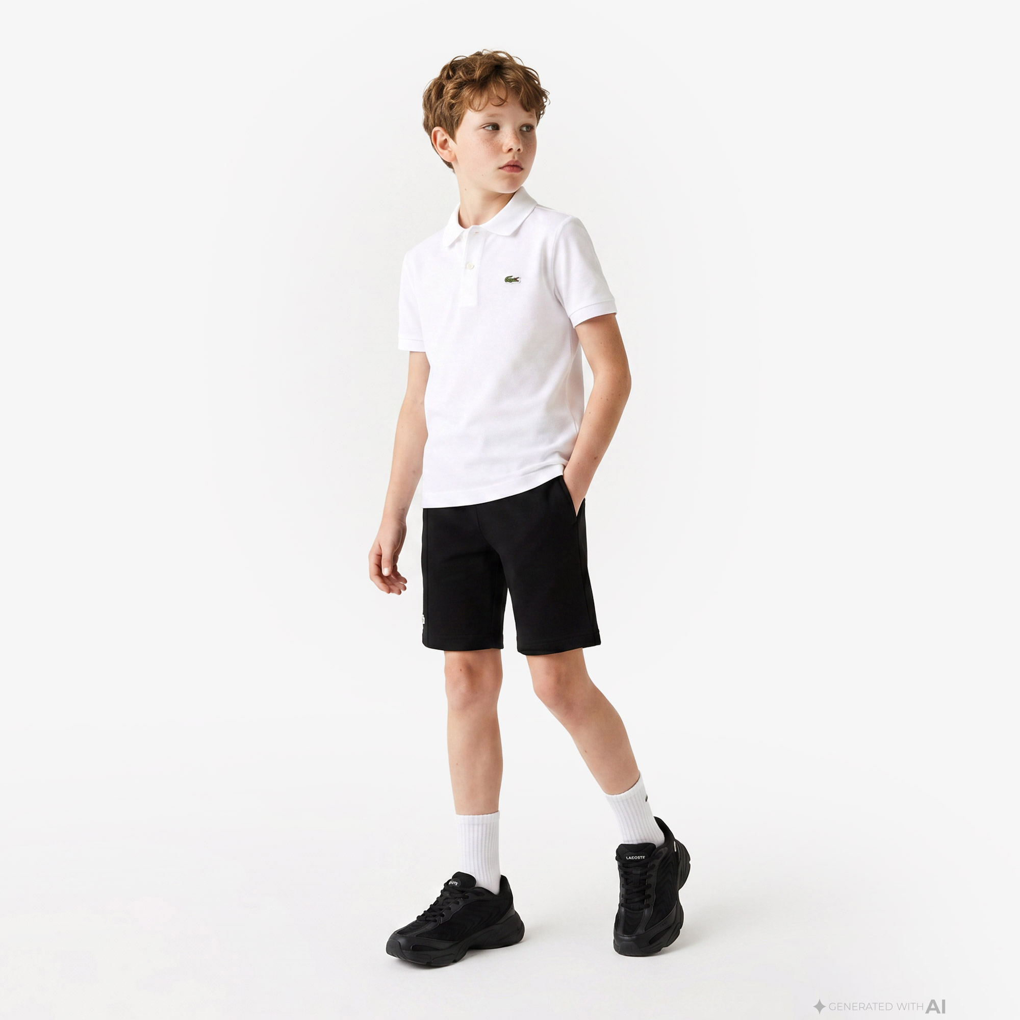 Lacoste Çocuk Beyaz Polo görsel 4