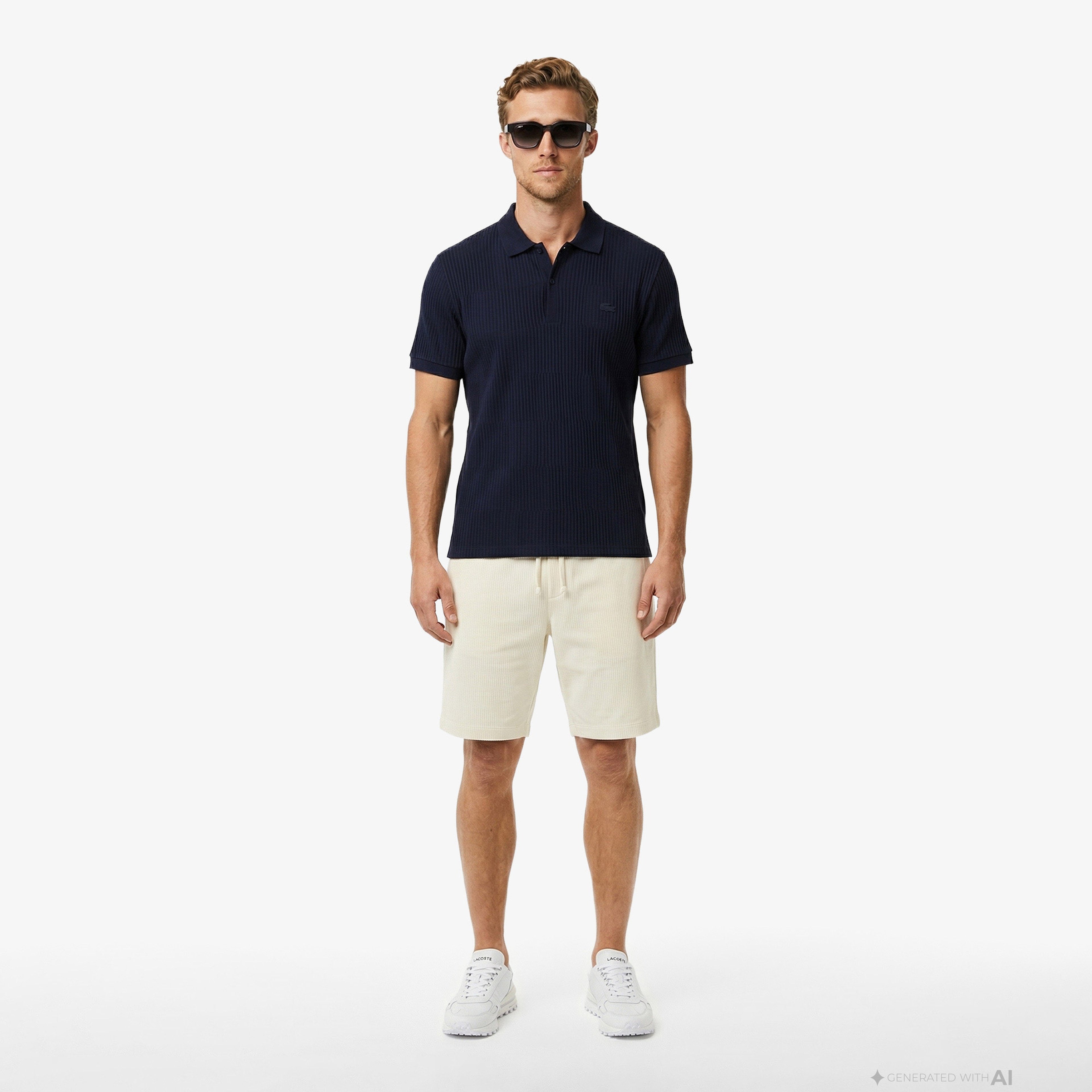 Erkek Regular Fit Çizgili Lacivert Polo Erkek Regular Fit Çizgili Lacivert Polo