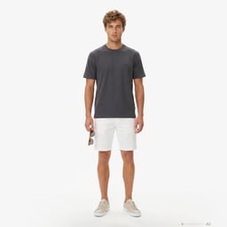 Erkek Relaxed Fit Bisiklet Yaka Koyu Gri T-Shirt Gri