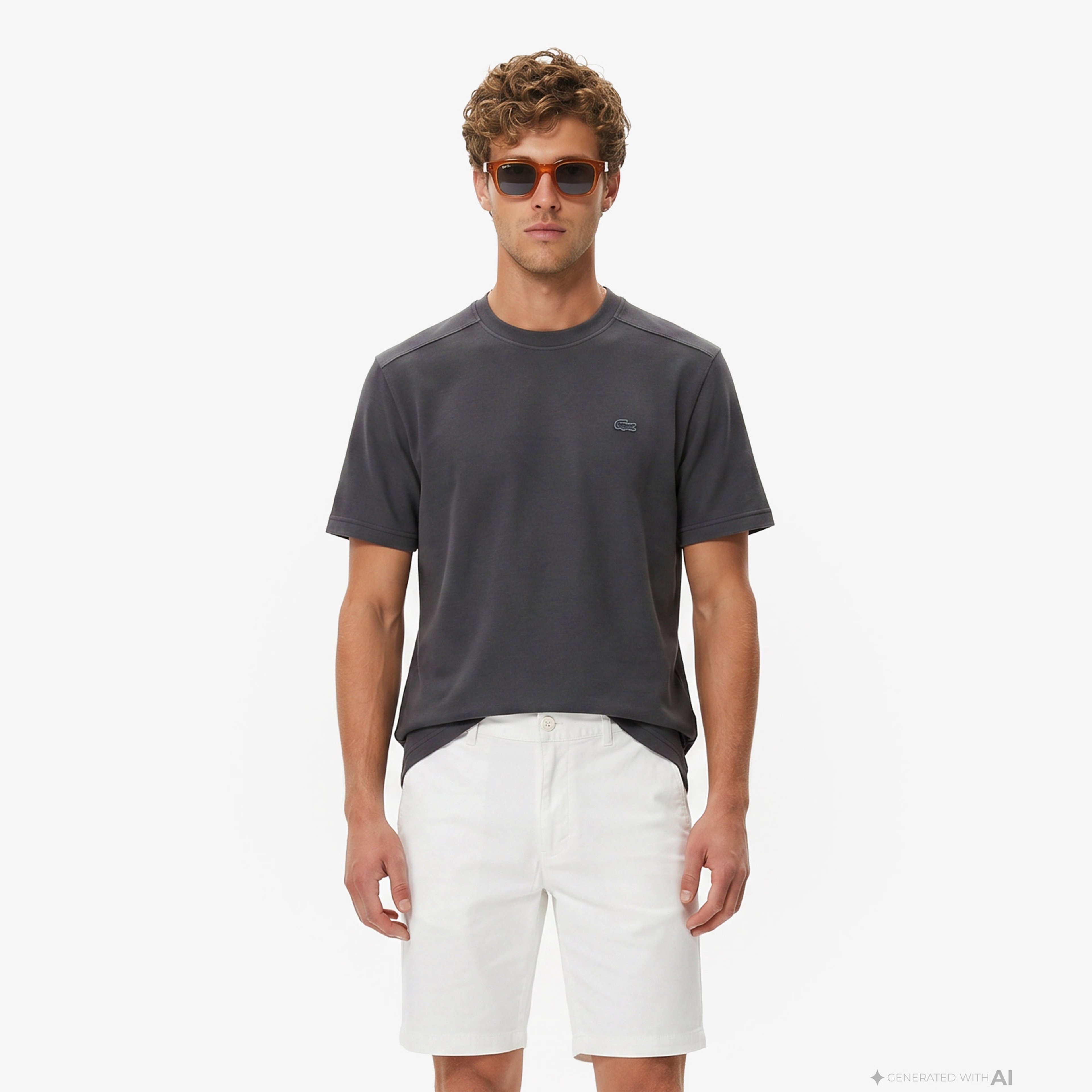 Erkek Relaxed Fit Bisiklet Yaka Koyu Gri T-Shirt