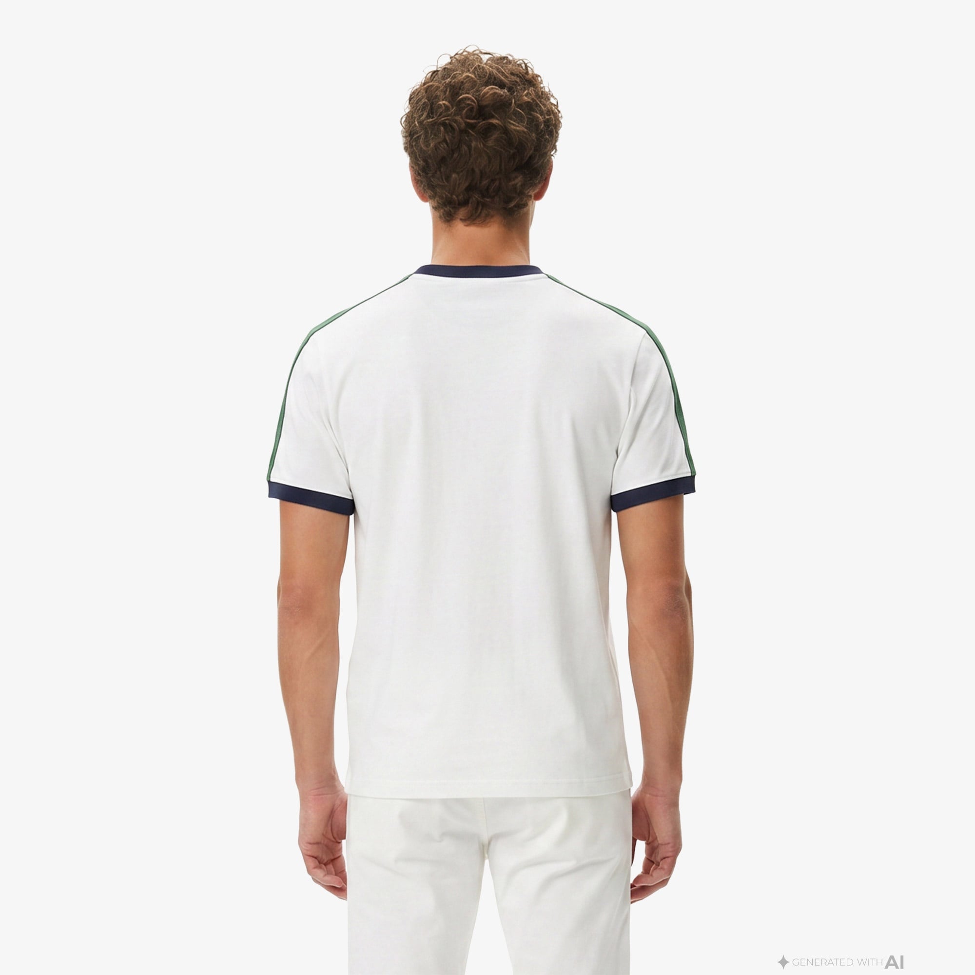 Erkek Regular Fit Bisiklet Yaka Renk Bloklu Beyaz T-Shirt