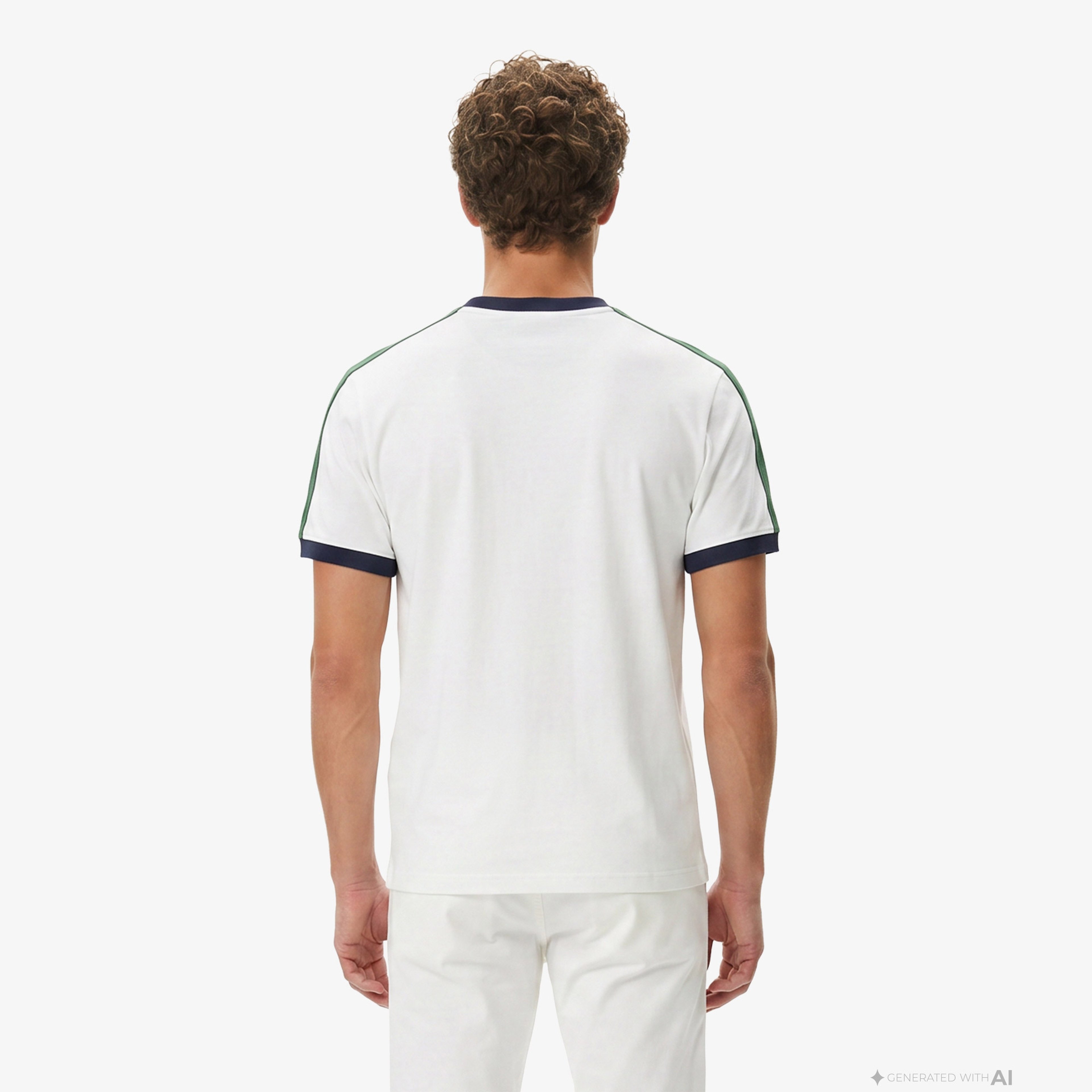 Erkek Regular Fit Bisiklet Yaka Renk Bloklu Beyaz T-Shirt