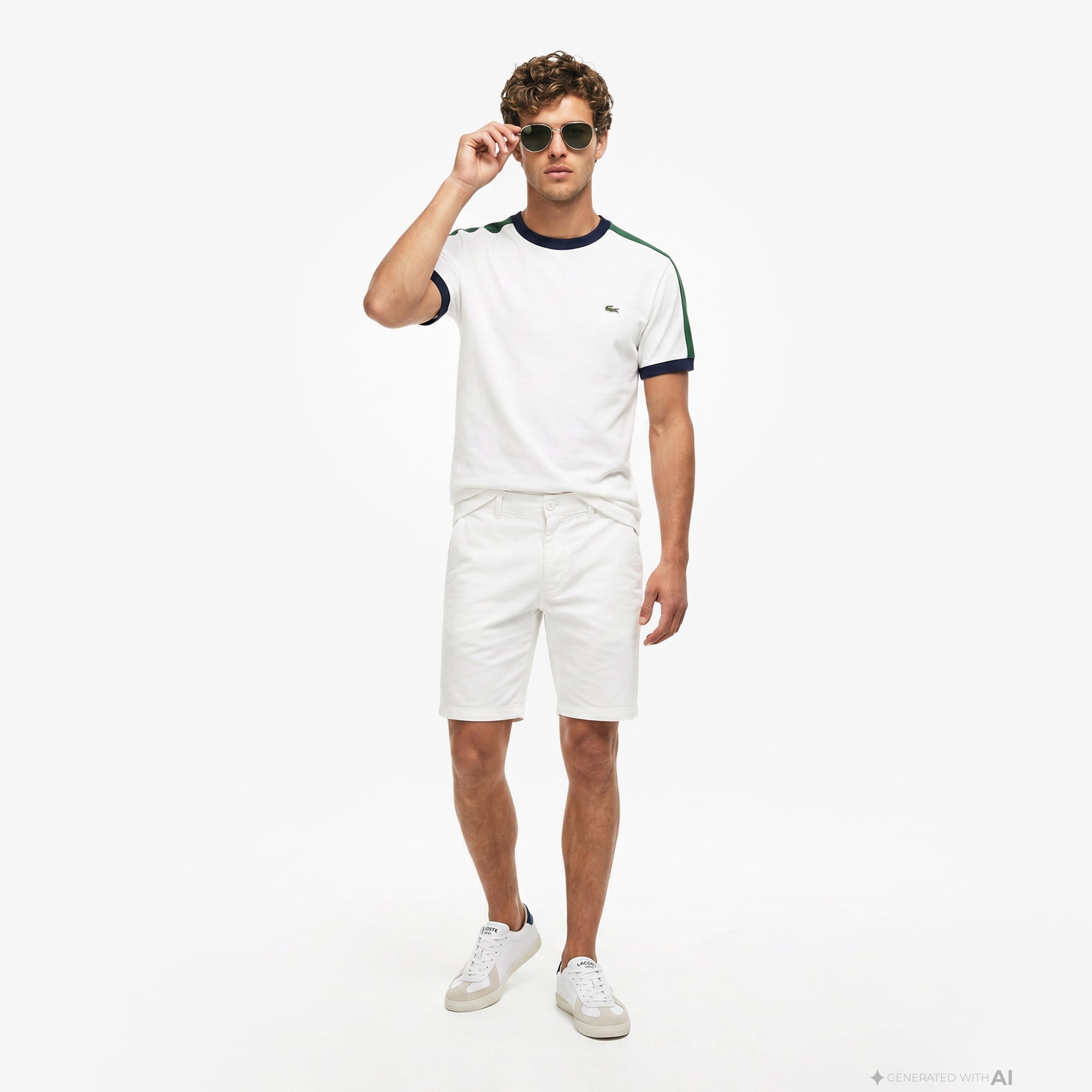 Erkek Regular Fit Bisiklet Yaka Renk Bloklu Beyaz T-Shirt
