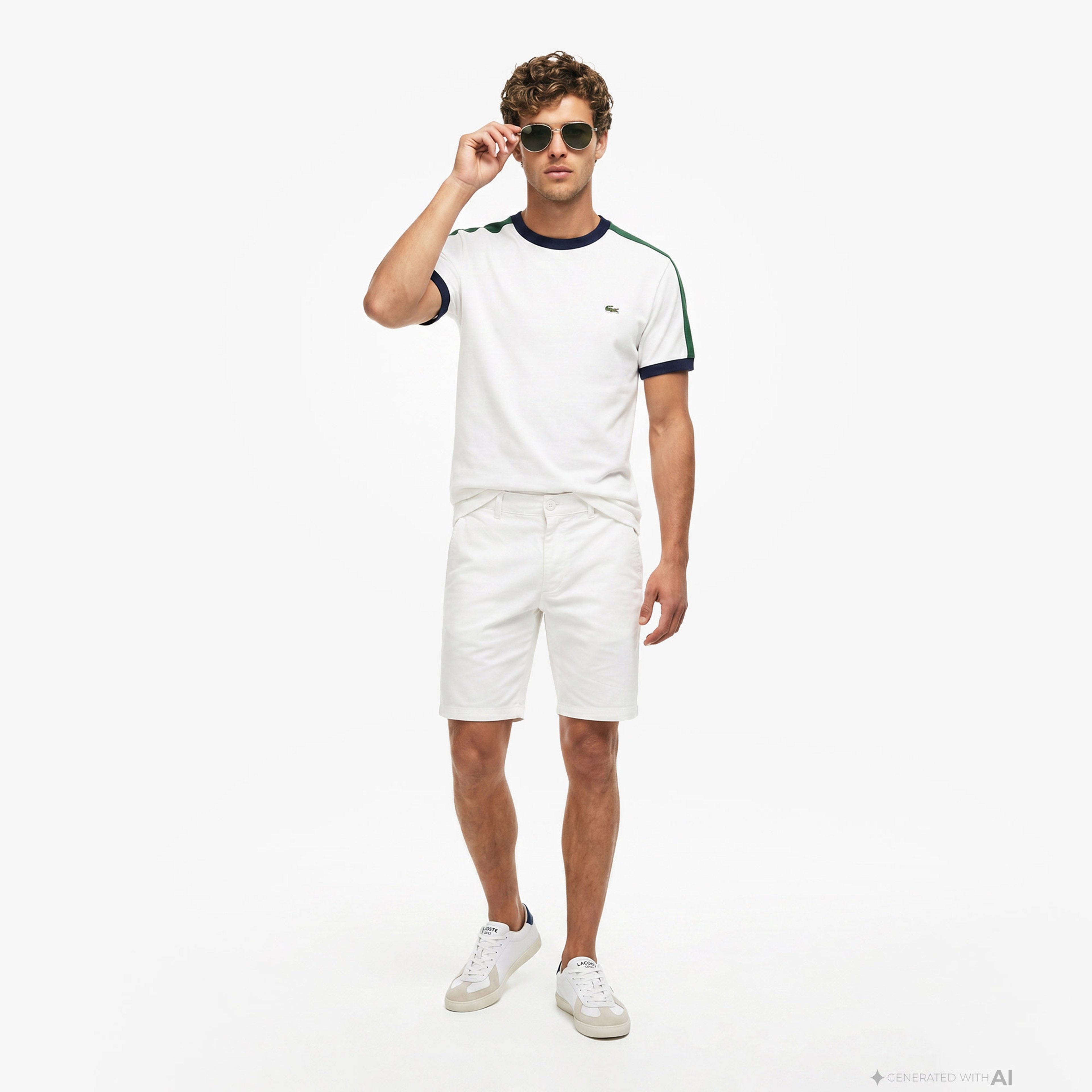Erkek Regular Fit Bisiklet Yaka Renk Bloklu Beyaz T-Shirt