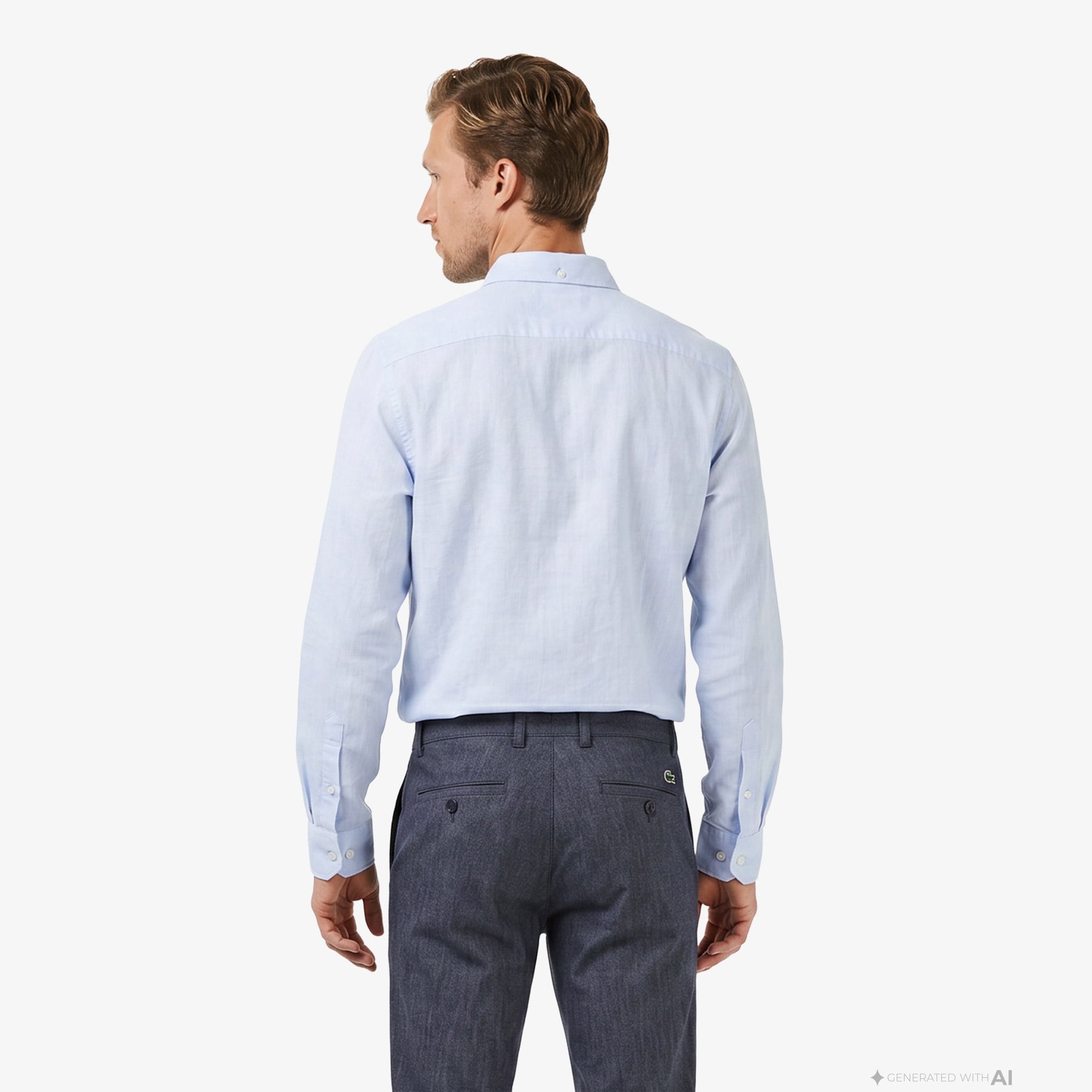 Erkek Slim Fit Mavi Chino Pantolon
