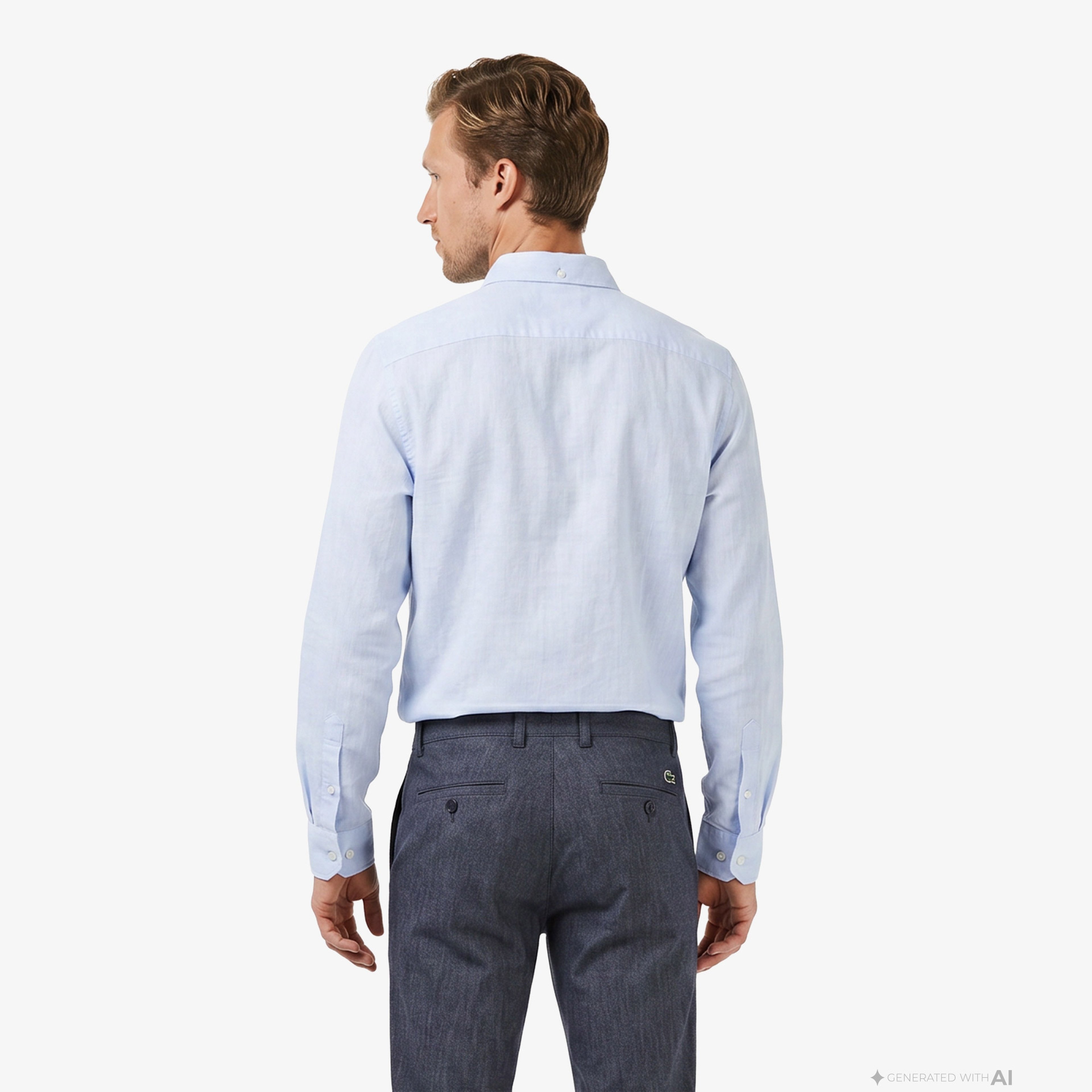 Erkek Slim Fit Mavi Chino Pantolon