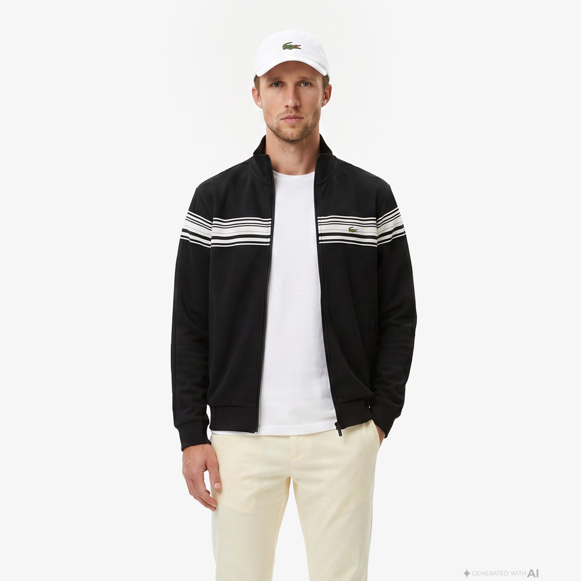 Erkek Regular Fit Fermuarlı Renk Bloklu Siyah Sweatshirt