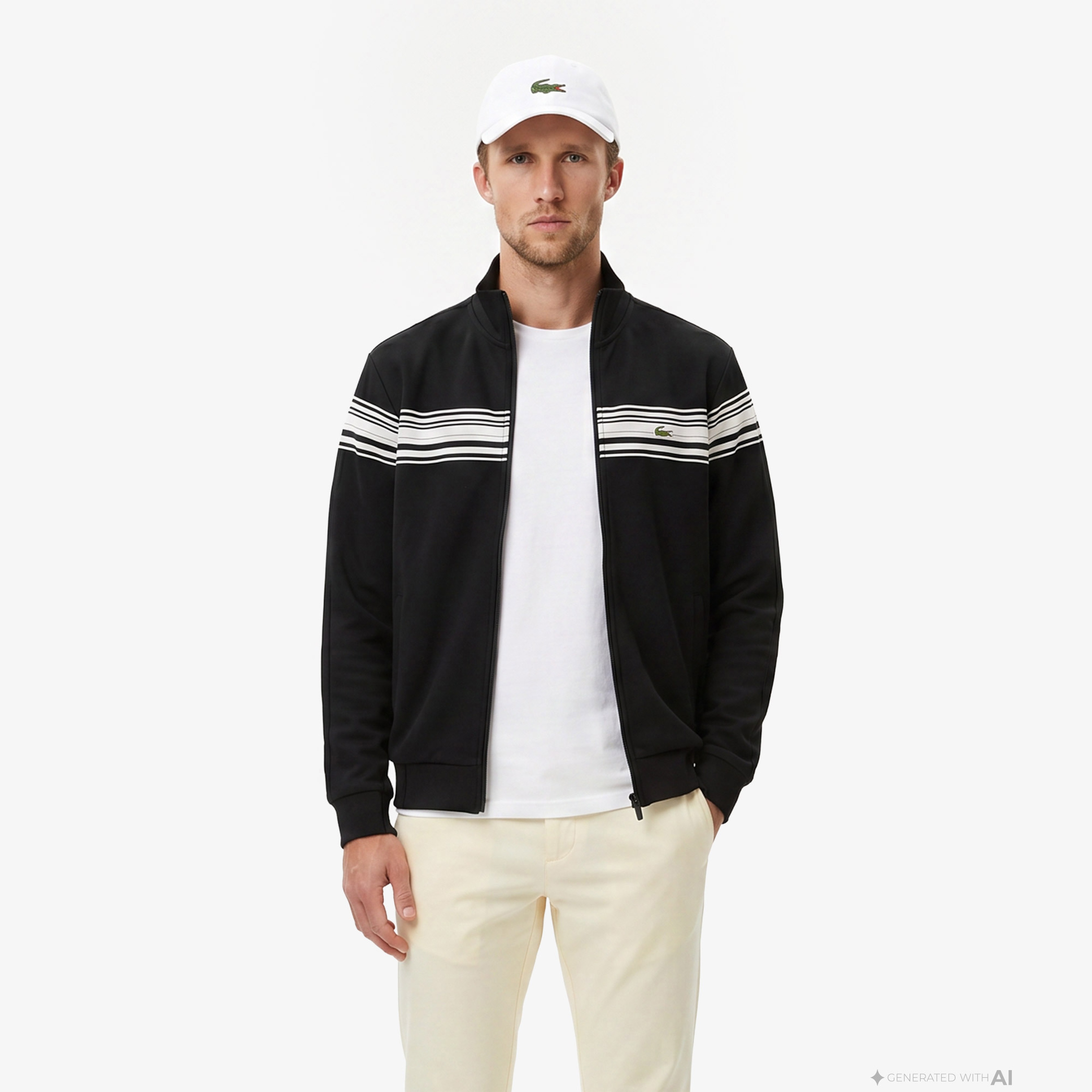 Erkek Regular Fit Fermuarlı Renk Bloklu Siyah Sweatshirt