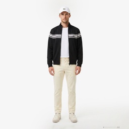 Erkek Regular Fit Fermuarlı Renk Bloklu Siyah Sweatshirt Siyah