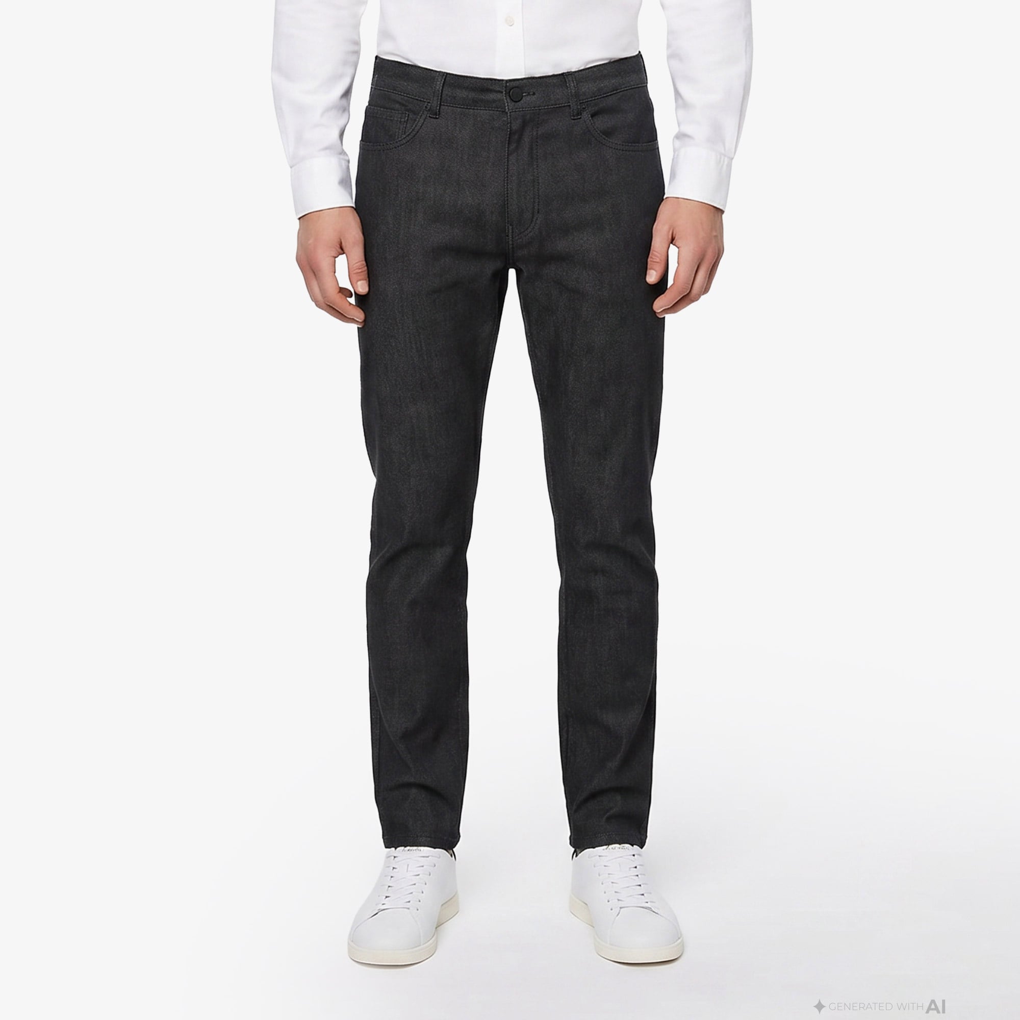 Erkek Slim Fit Siyah Chino Pantolon