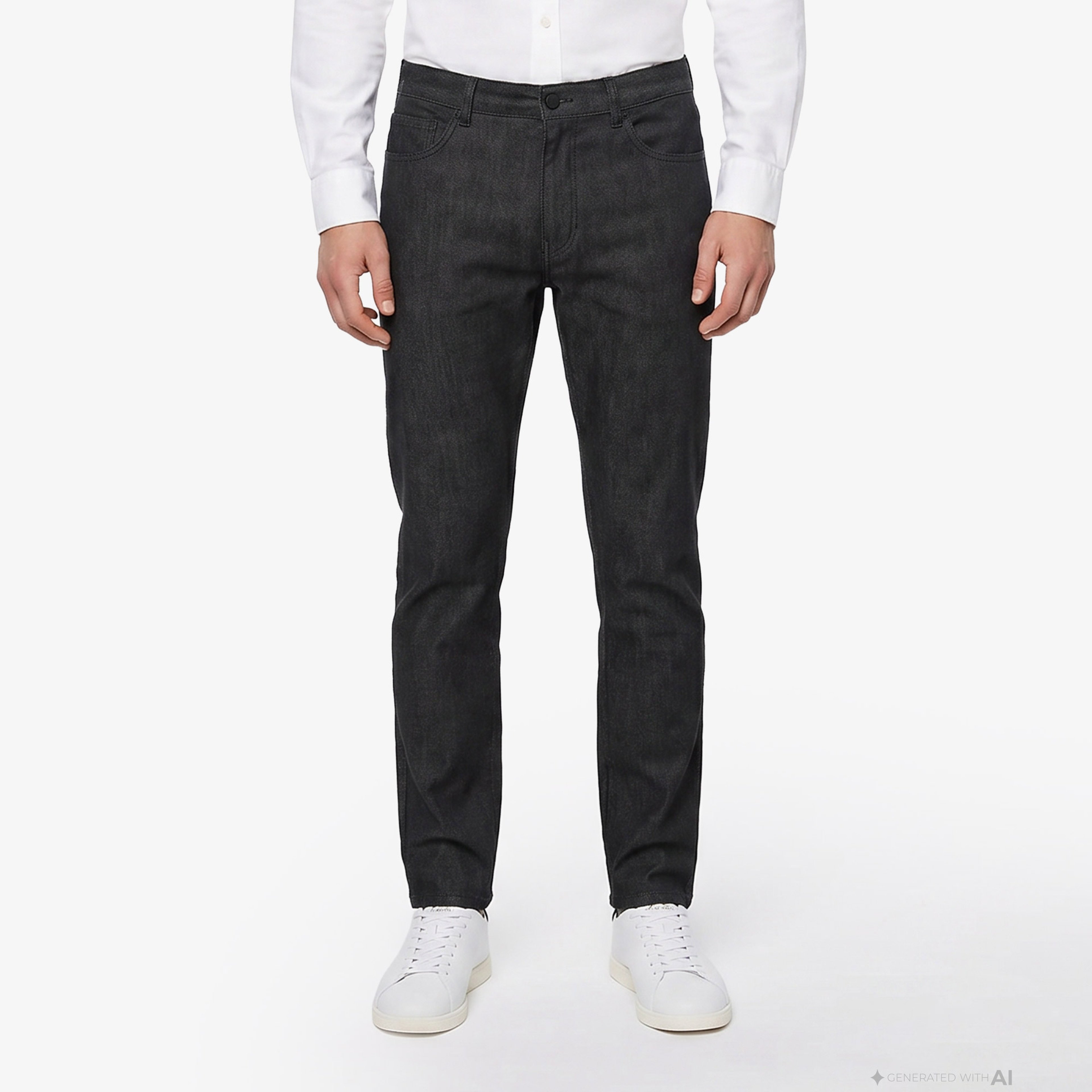 Erkek Slim Fit Siyah Chino Pantolon
