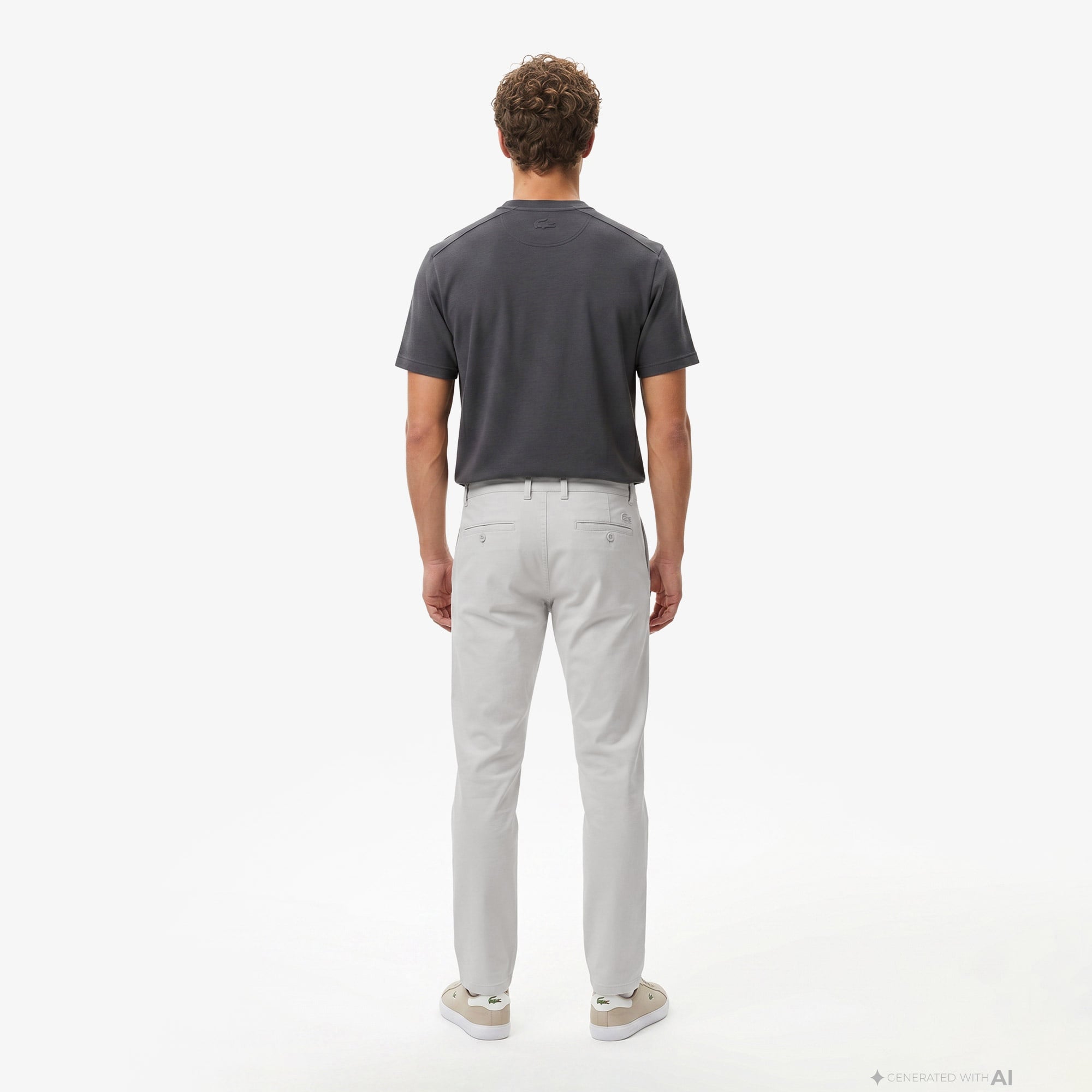 Erkek Slim Fit Gri Chino Pantolon