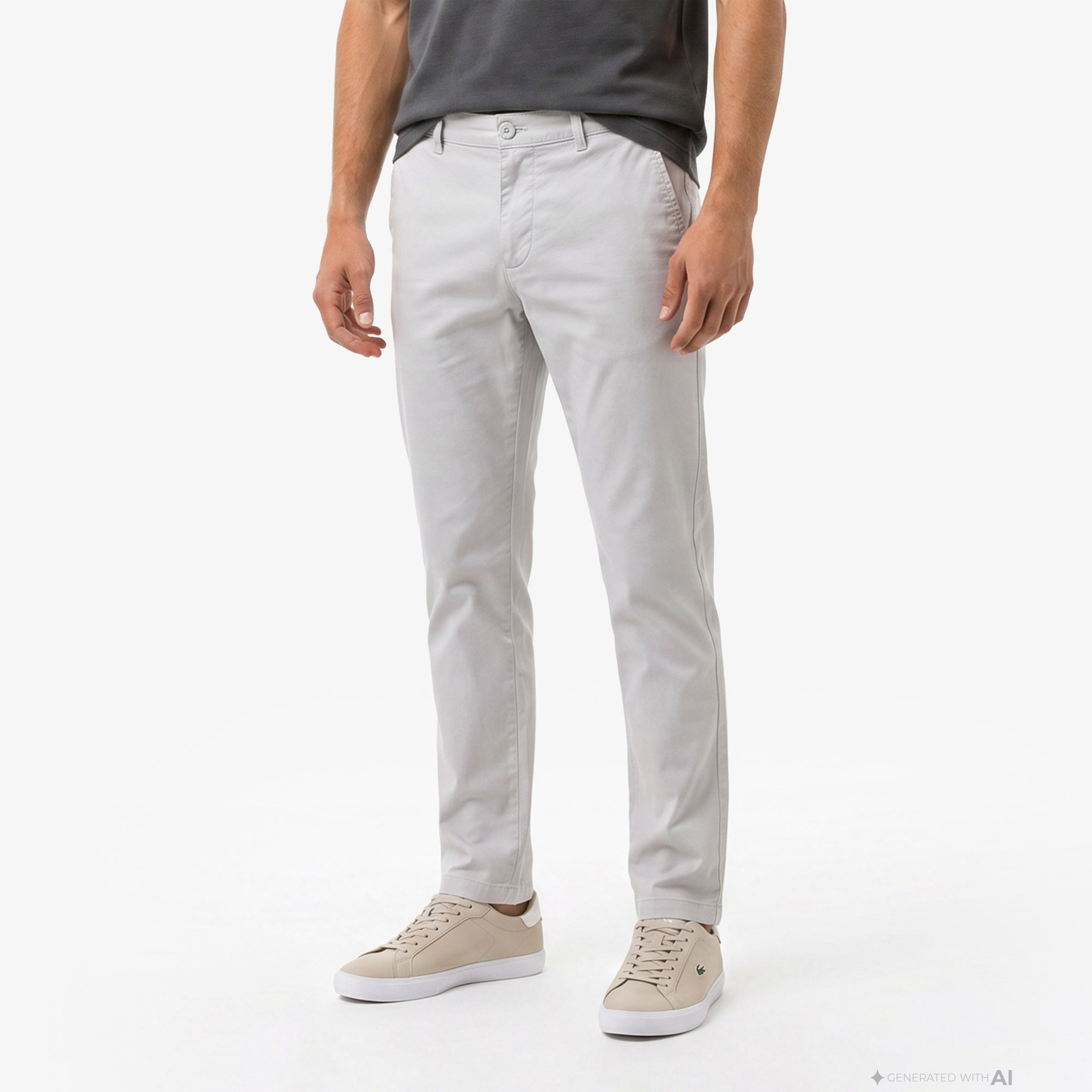 Erkek Slim Fit Gri Chino Pantolon Erkek Slim Fit Gri Chino Pantolon
