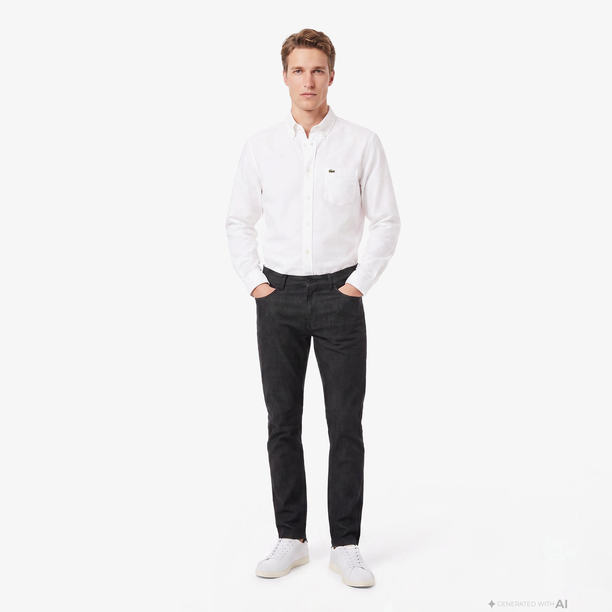 Erkek Slim Fit Siyah Chino Pantolon