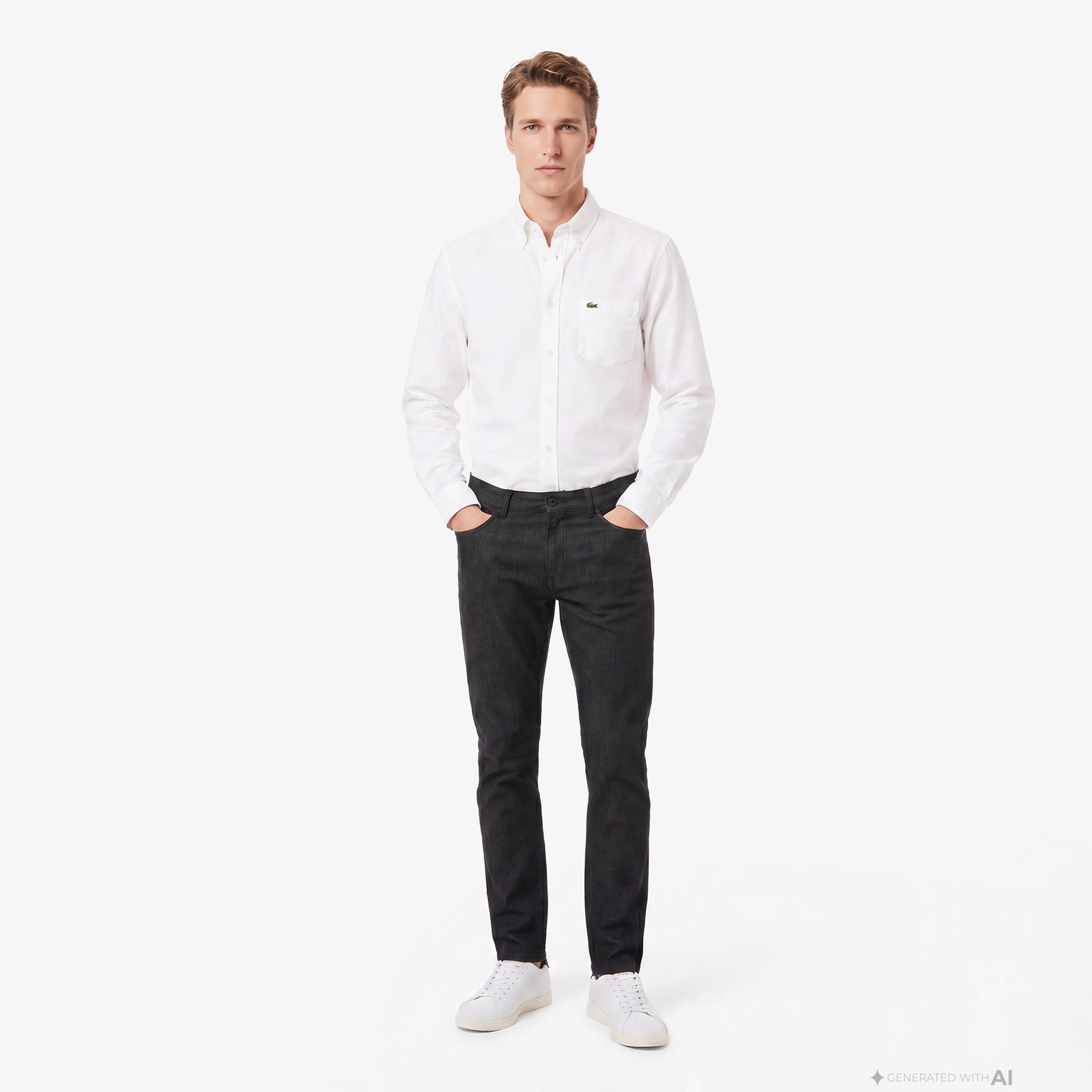 Erkek Slim Fit Siyah Chino Pantolon