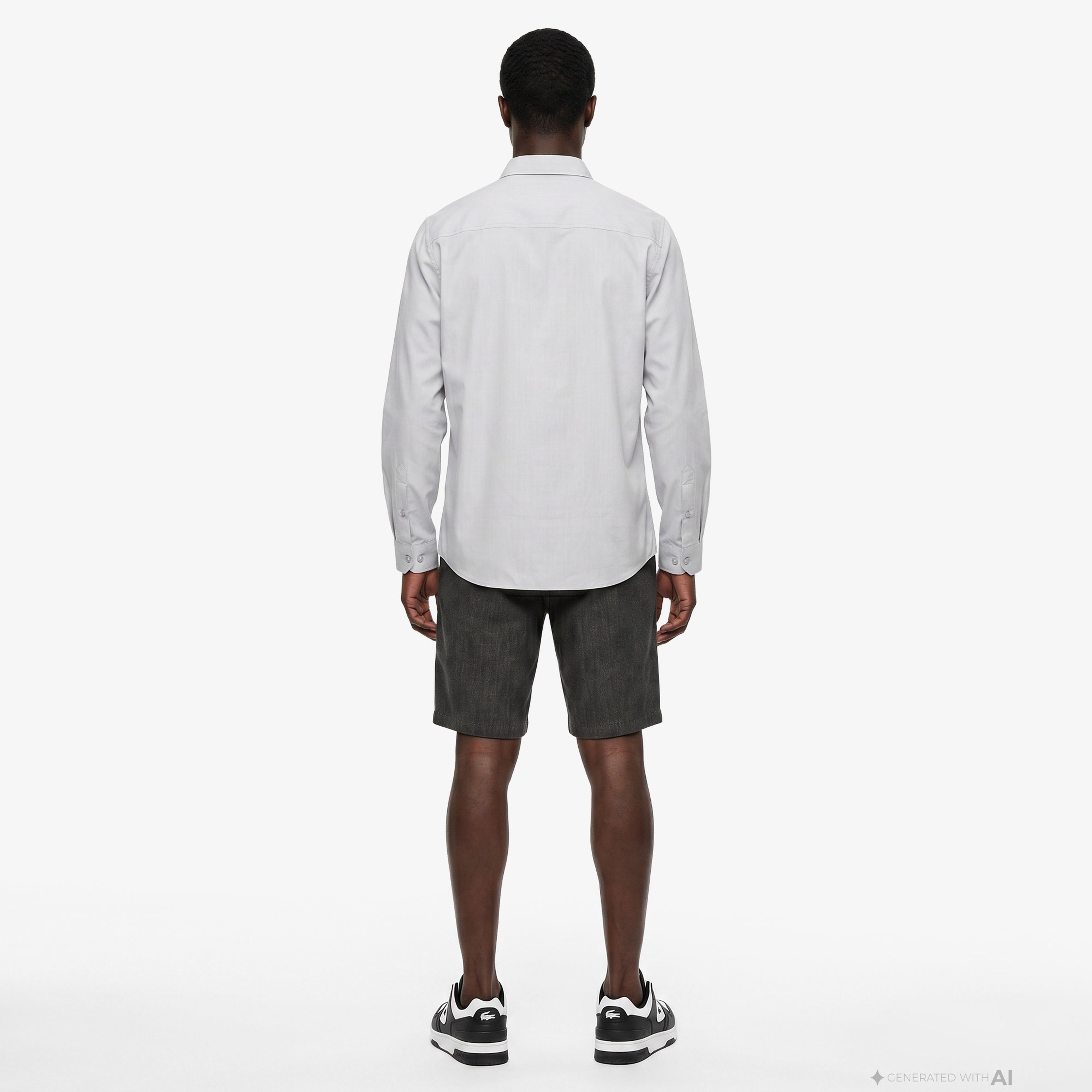 Erkek Slim Fit Düğmeli Yaka Gri Gömlek Erkek Slim Fit Düğmeli Yaka Gri Gömlek