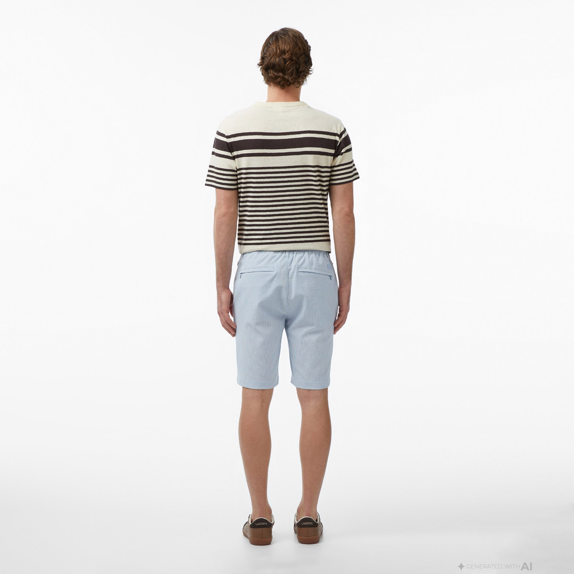 Erkek Tapered Fit Mavi Bermuda Şort