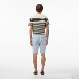 Erkek Tapered Fit Mavi Bermuda Şort Mavi