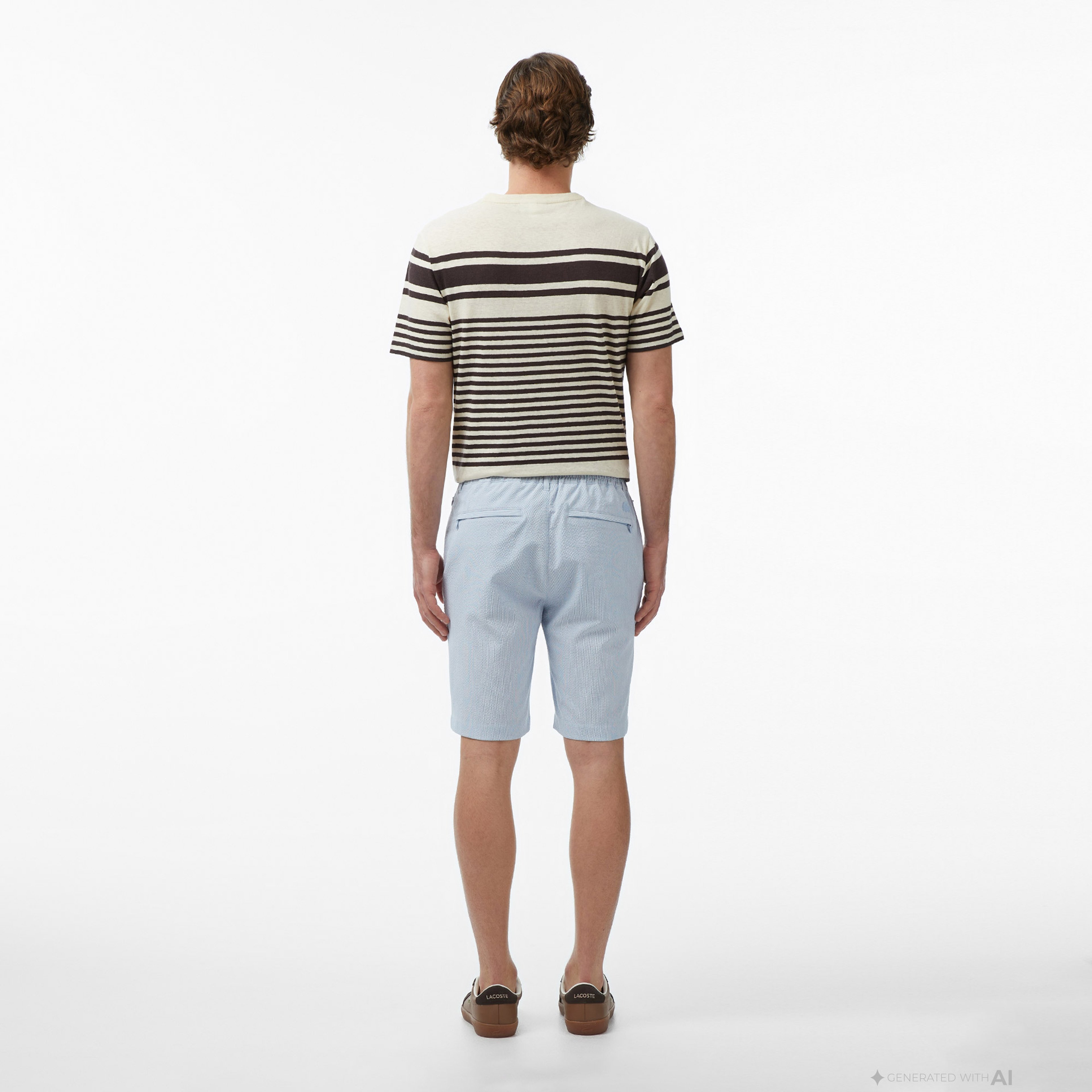 Erkek Tapered Fit Mavi Bermuda Şort