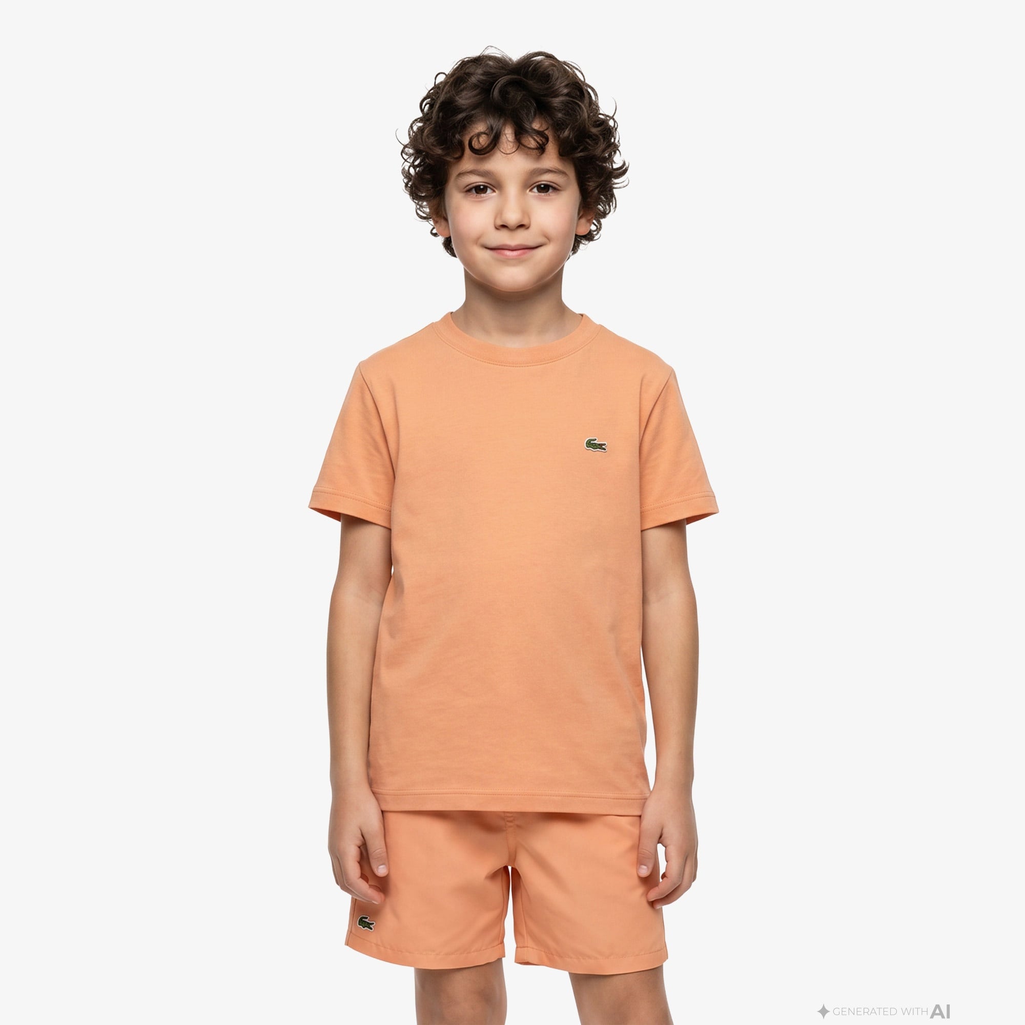 Çocuk Bisiklet Yaka Turuncu T-Shirt