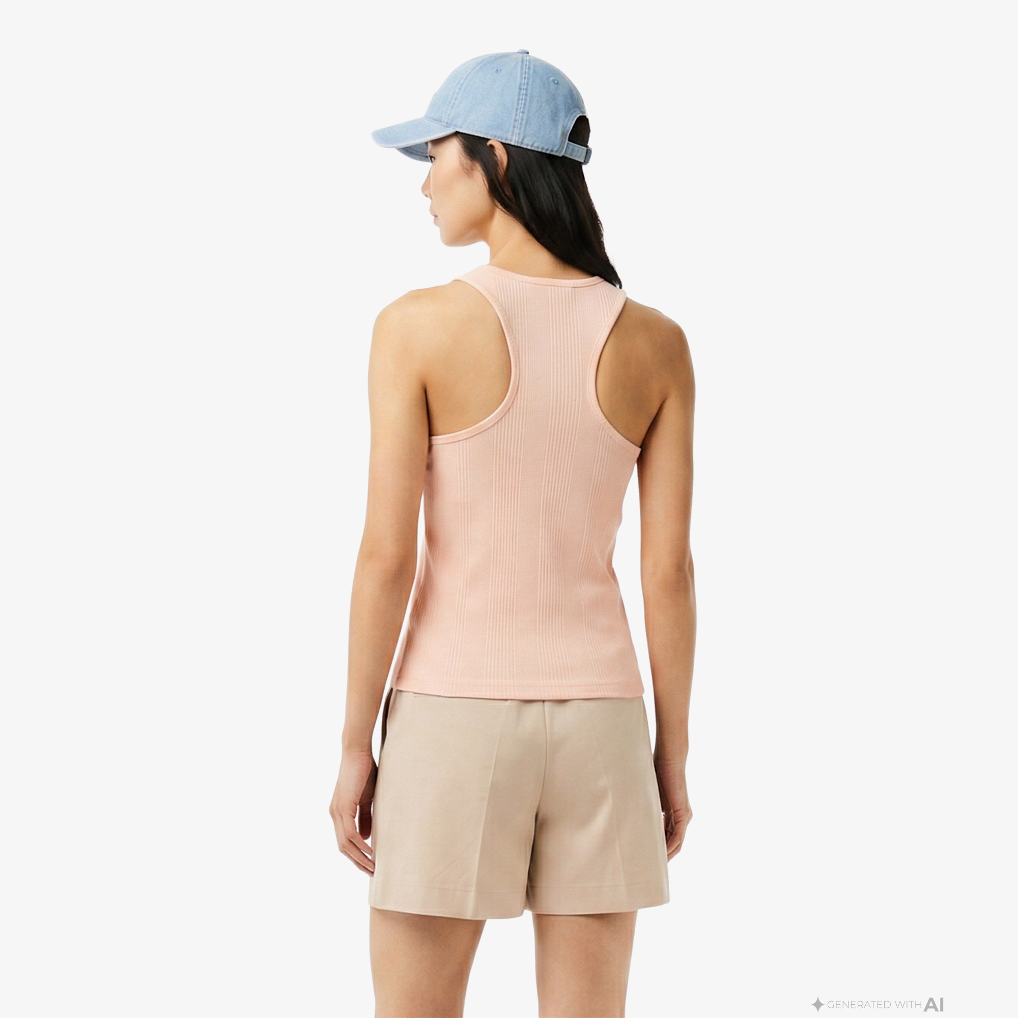 Kadın Slim Fit Kolsuz Bisiklet Yaka Turuncu Bluz