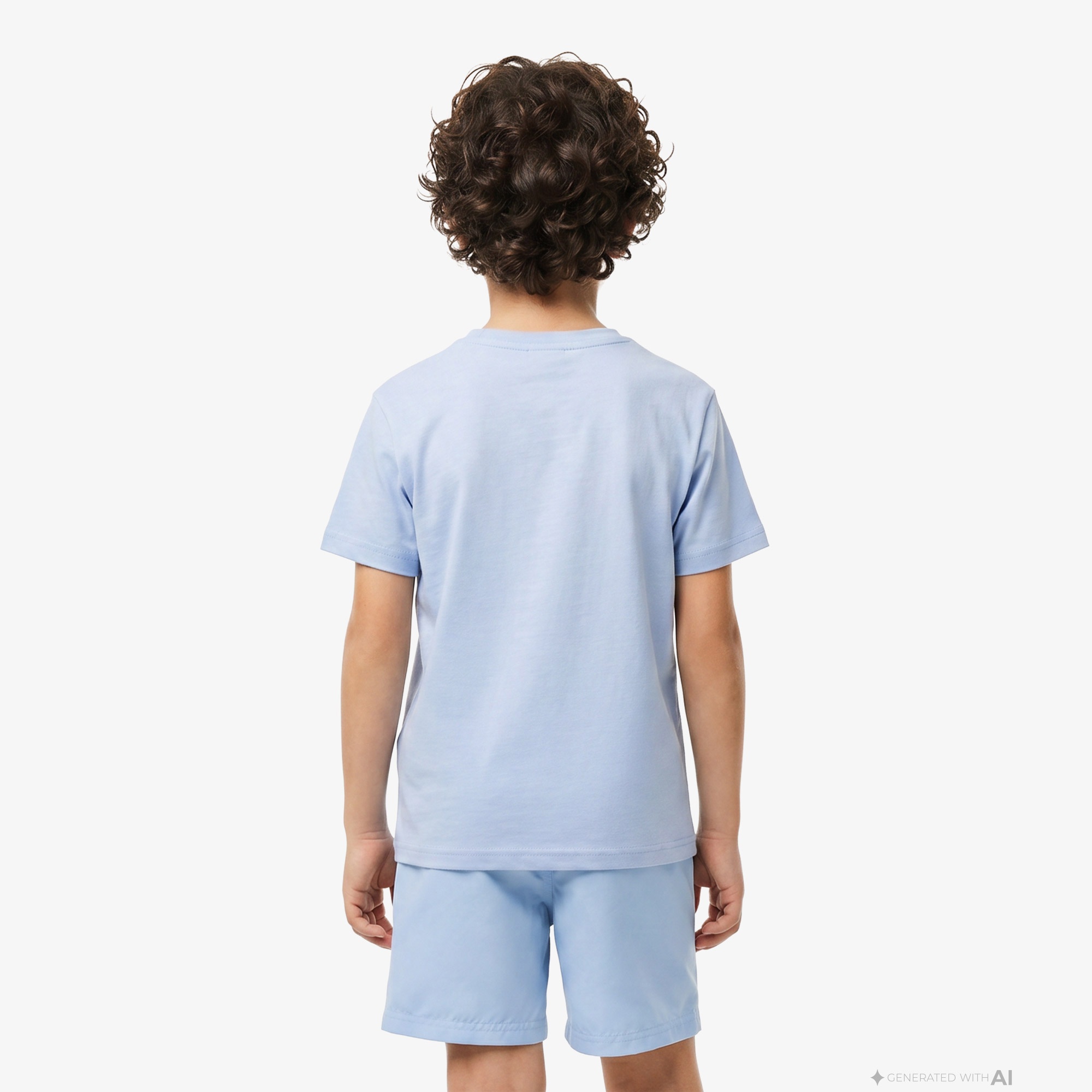 Çocuk Bisiklet Yaka Mavi T-Shirt
