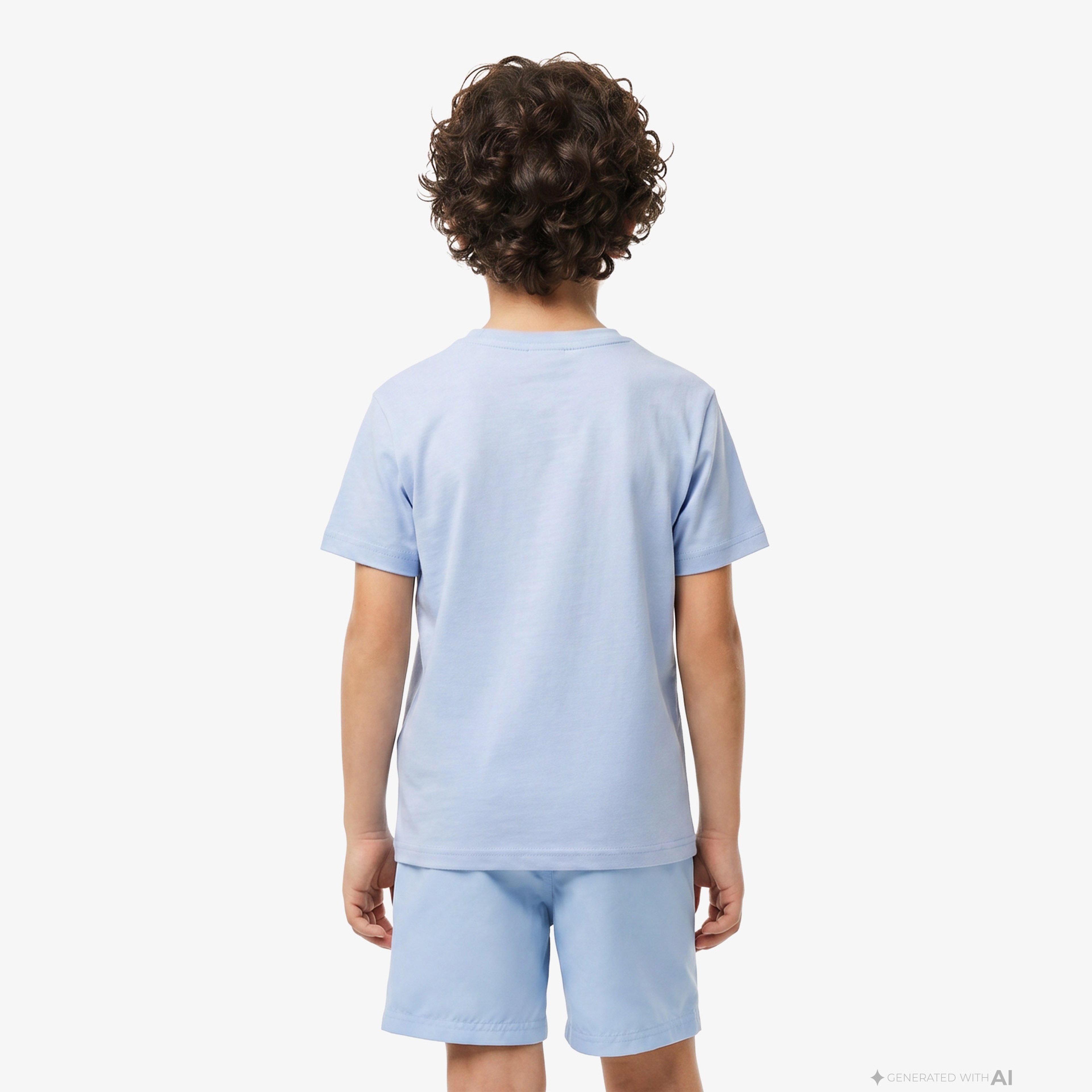 Çocuk Bisiklet Yaka Mavi T-Shirt