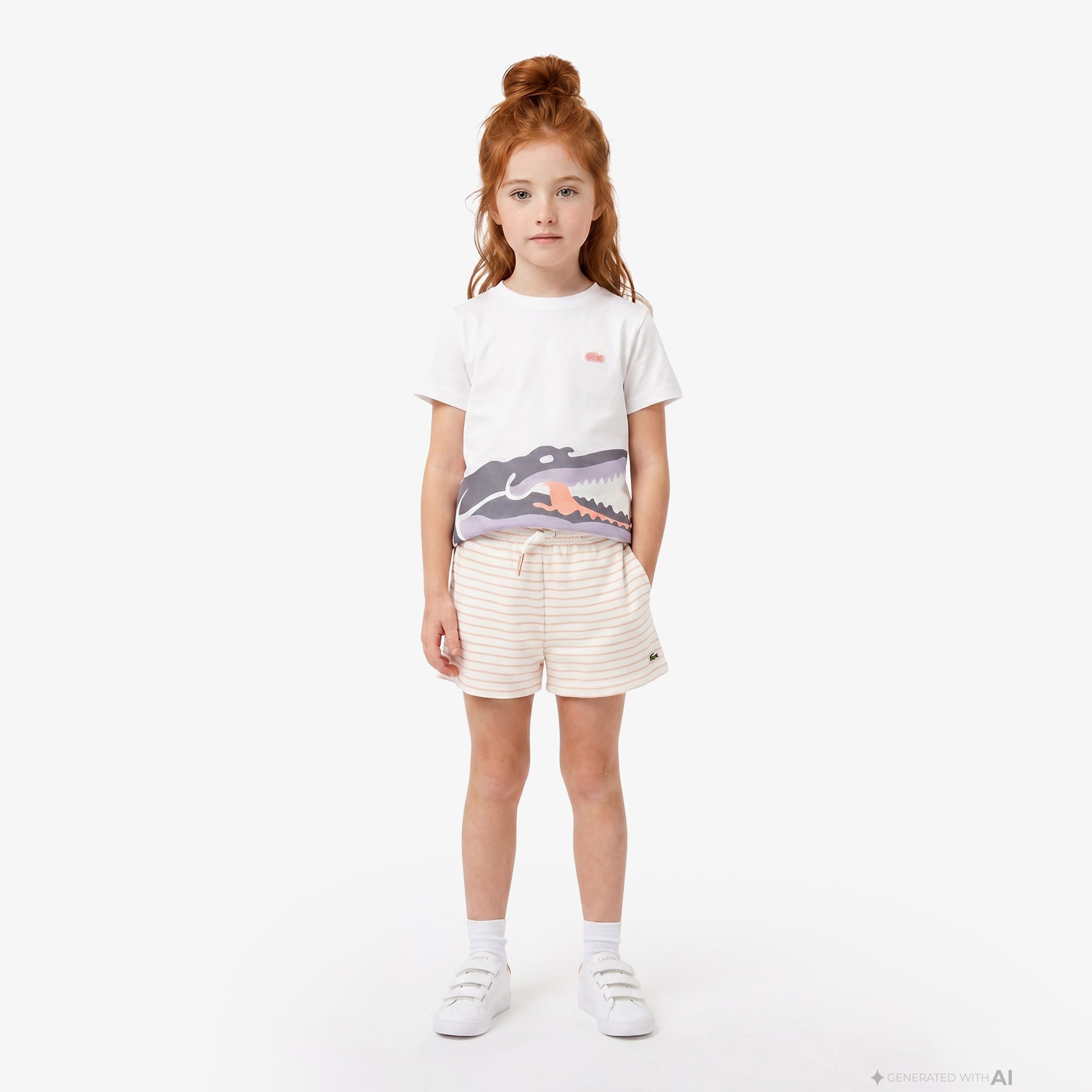 Çocuk Bisiklet Yaka Baskılı Beyaz T-Shirt