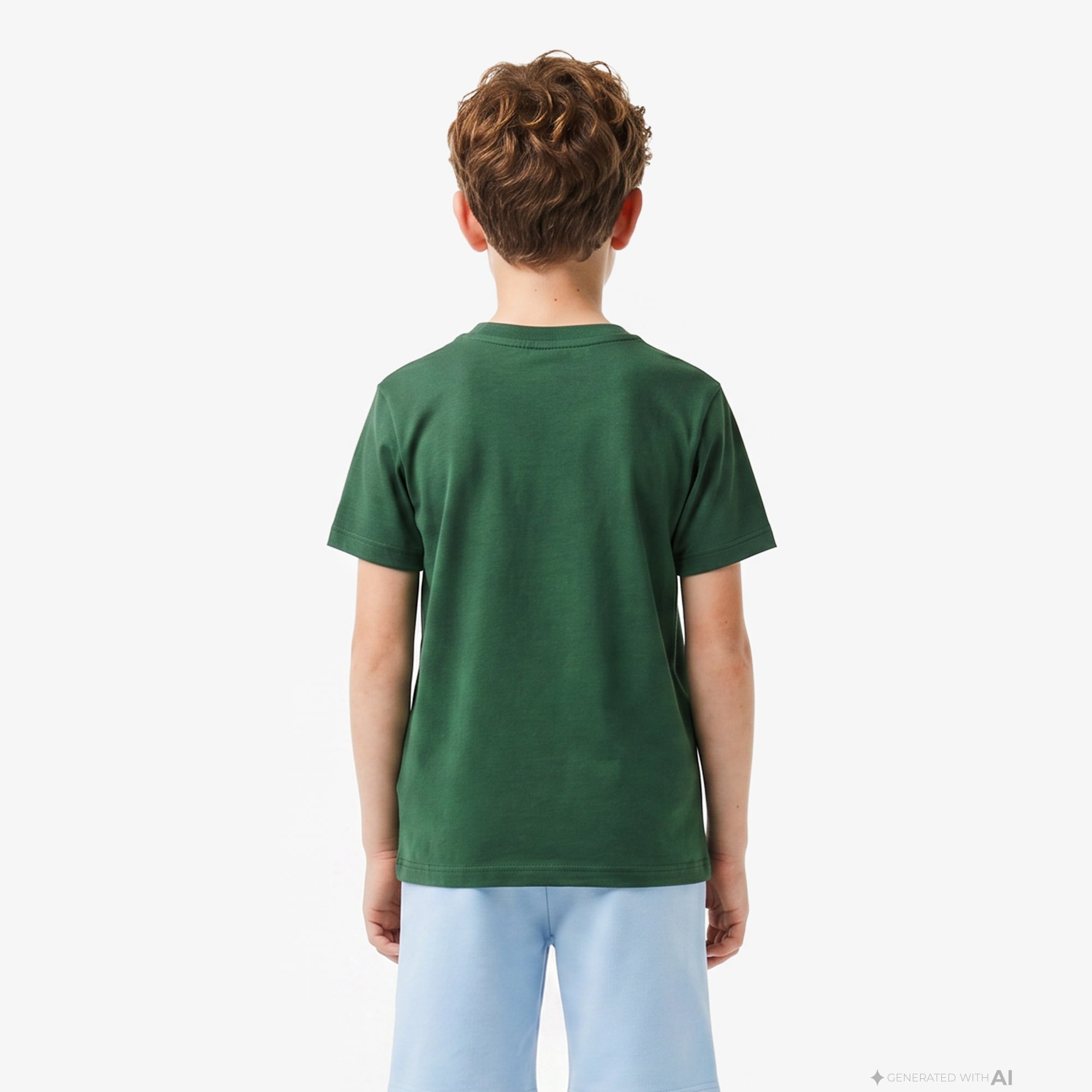 Çocuk Bisiklet Yaka Yeşil T-Shirt