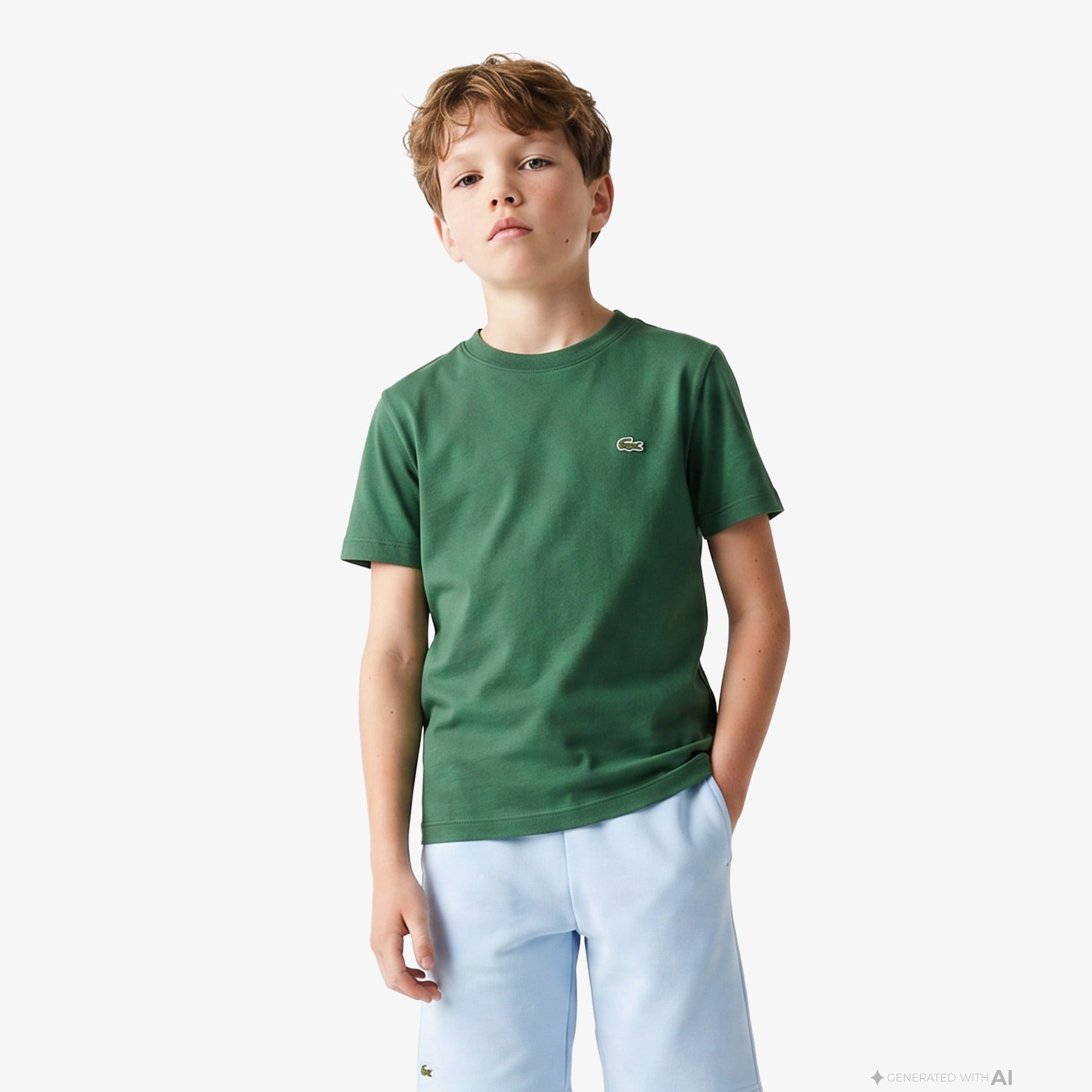 Lacoste Çocuk Bisiklet Yaka Yeşil T-Shirt