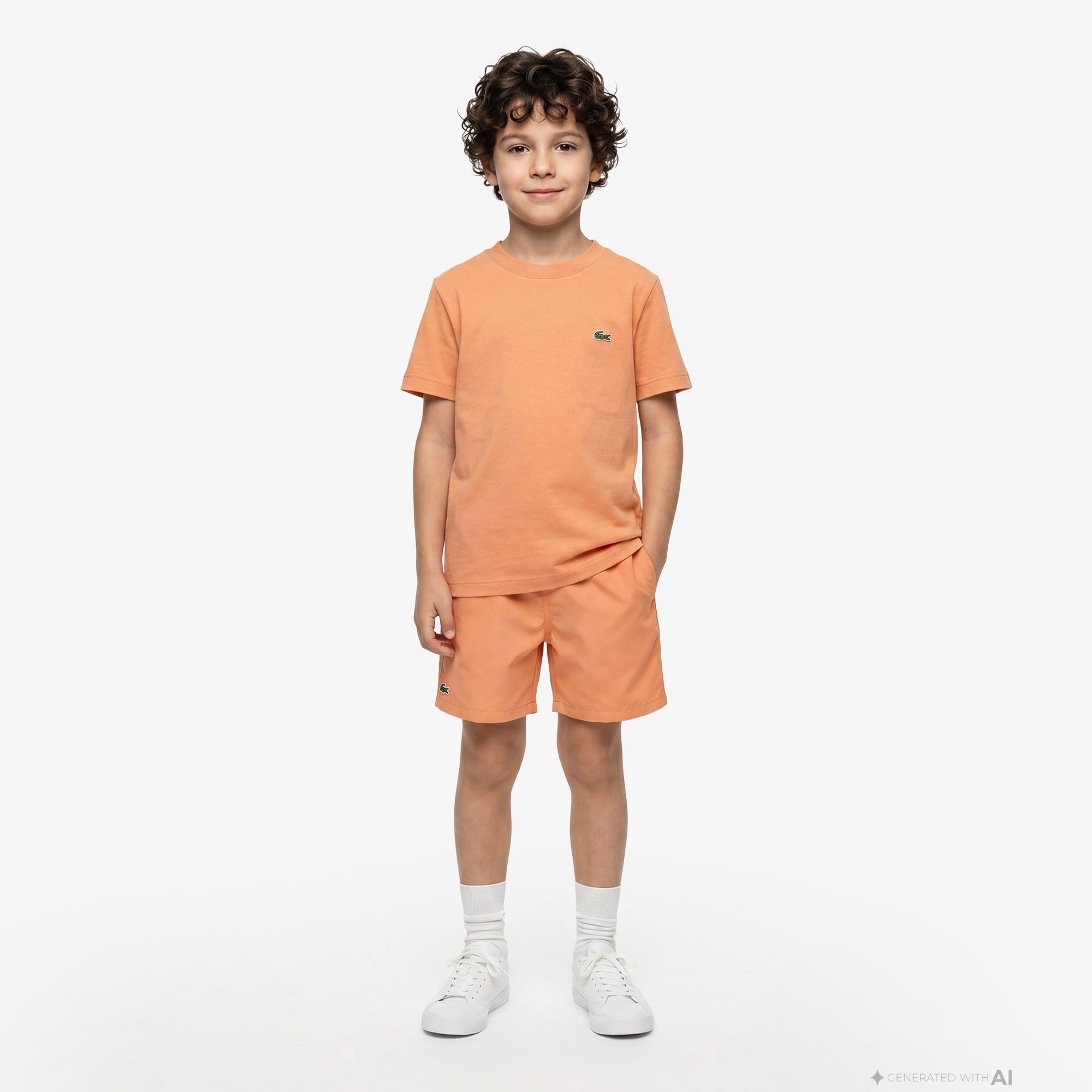 Çocuk Bisiklet Yaka Turuncu T-Shirt