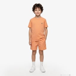 Çocuk Bisiklet Yaka Turuncu T-Shirt Turuncu