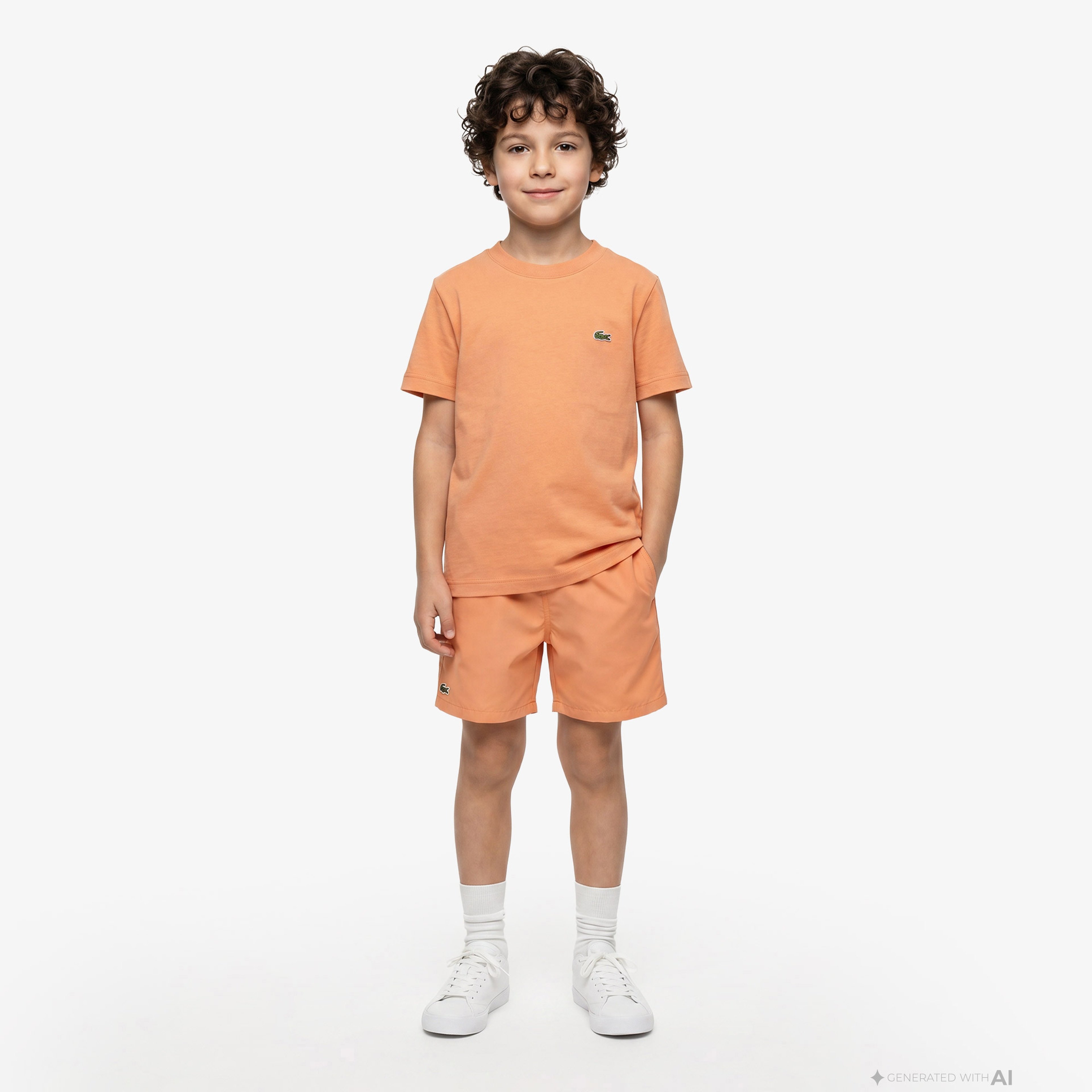 Çocuk Bisiklet Yaka Turuncu T-Shirt