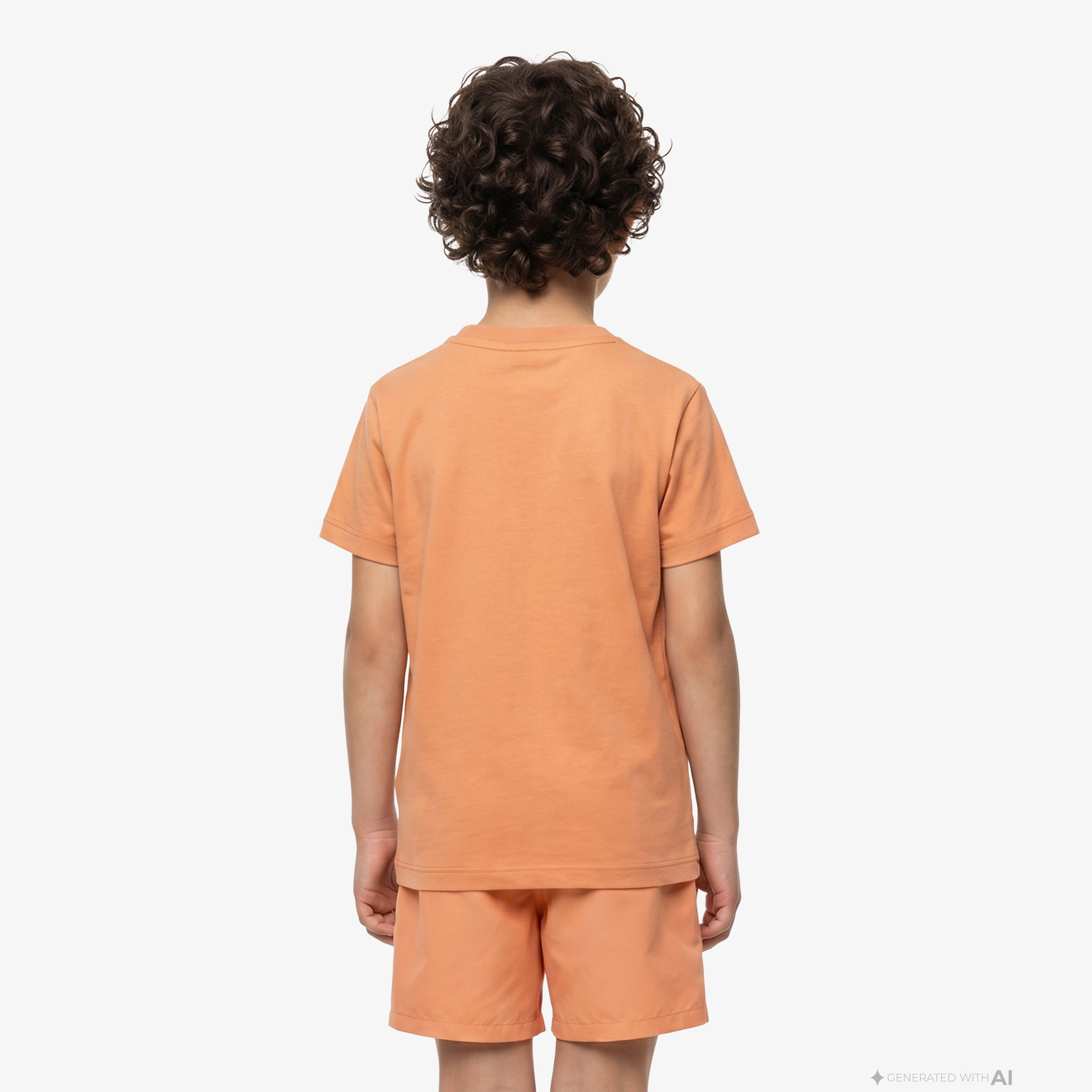 Çocuk Bisiklet Yaka Turuncu T-Shirt