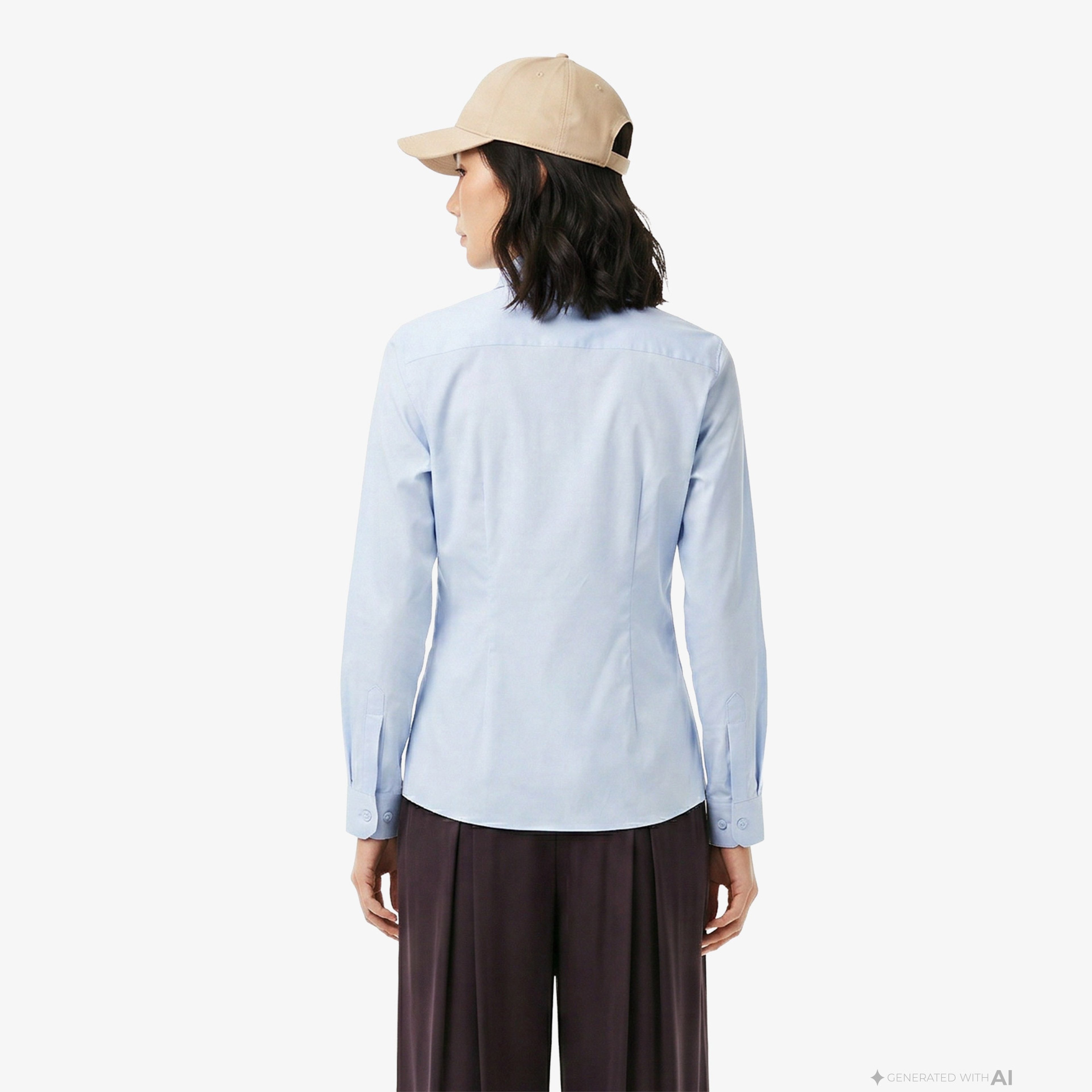 Kadın Slim Fit Mavi Gömlek Kadın Slim Fit Mavi Gömlek